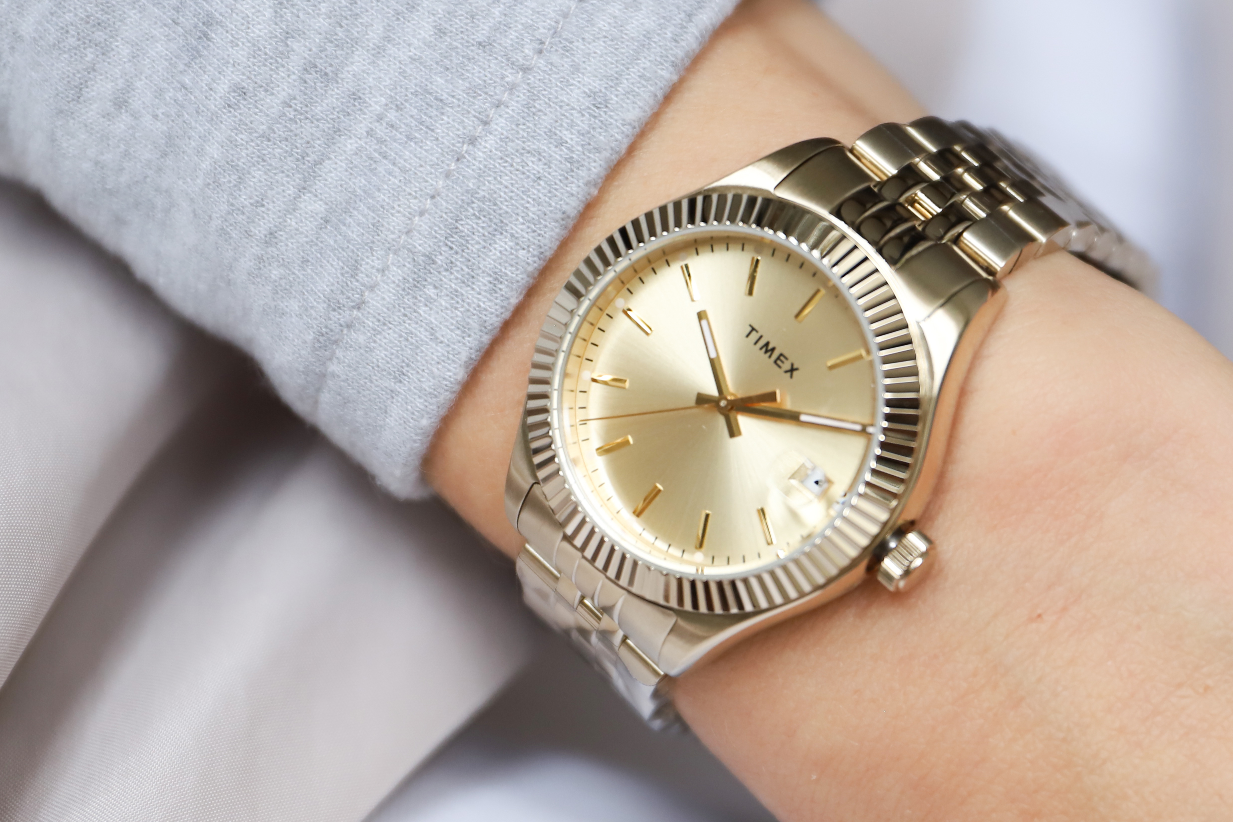 zegarek Timex TW2T86900 złoty Waterbury - miniatura 6