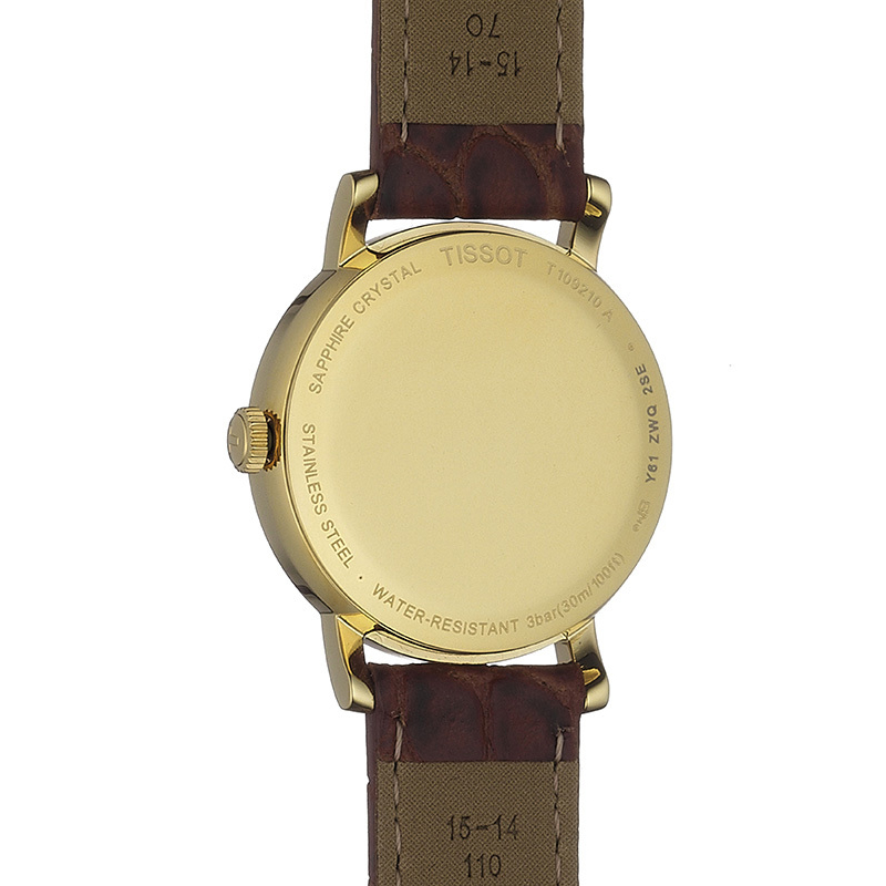 Tissot T109.210.36.031.00 zegarek złoty klasyczny Everytime pasek - miniatura 5