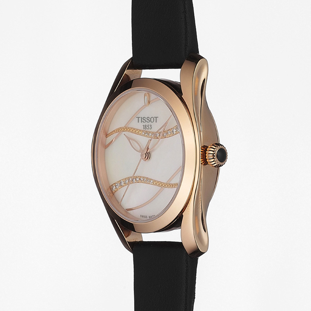 Tissot T112.210.36.111.00 zegarek różowe złoto klasyczny T-Wave pasek - miniatura 5