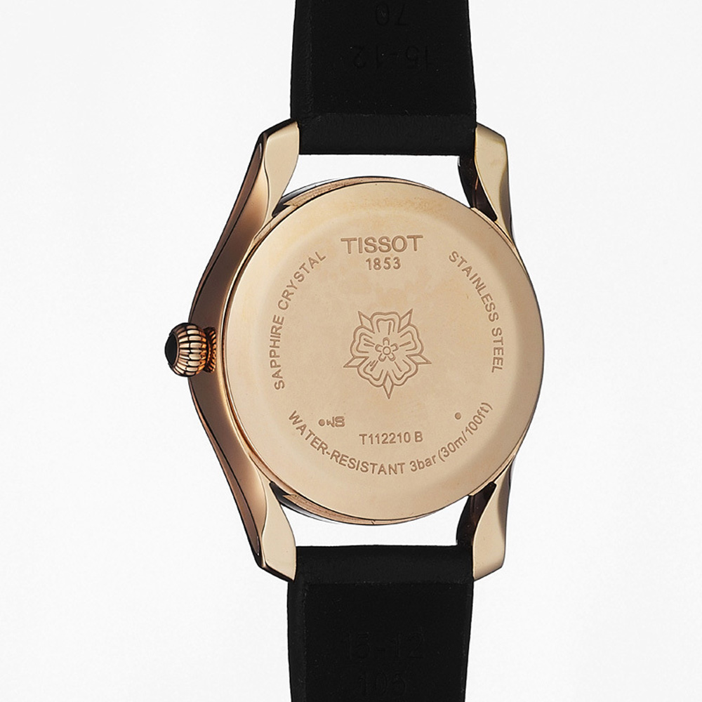 zegarek Tissot T112.210.36.111.00 różowe złoto T-Wave - miniatura 7
