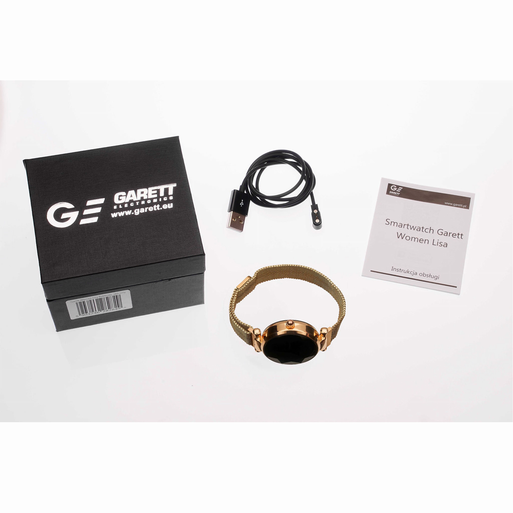 zegarek Garett 5903246282832 kwarcowy damski Damskie Smartwatch Garett Women Lisa złoty stalowy
