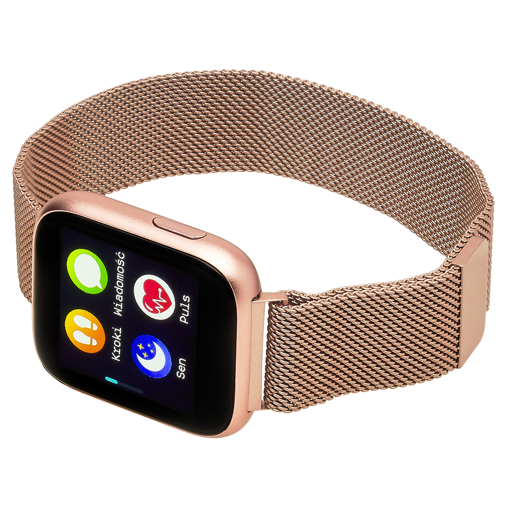 zegarek Garett 5903246287103 Smartwatch Garett Women Eva RT różowy stalowy damski z krokomierz Damskie - miniatura 3