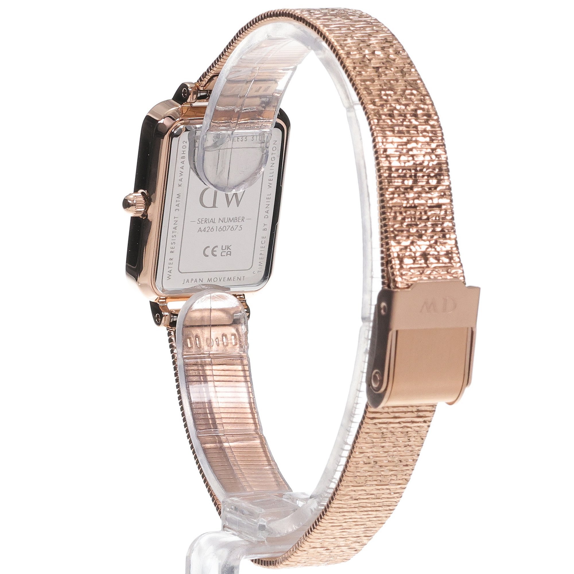 zegarek Daniel Wellington DW00100579 kwarcowy damski Quadro Quadro Lumine Pressed Piano Rose Gold 20mm - miniatura 4