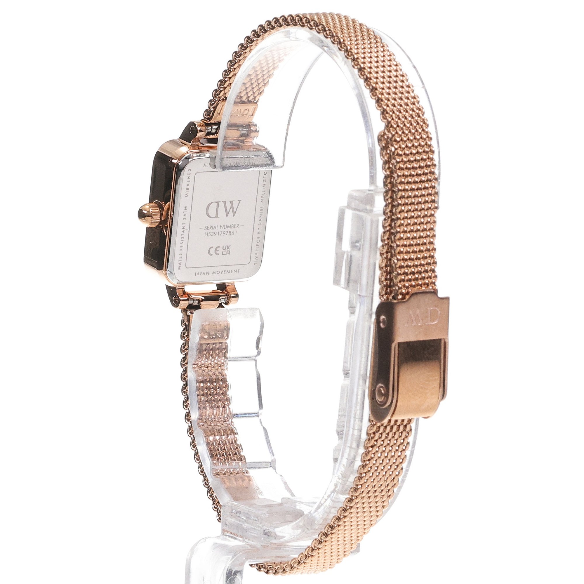 zegarek Daniel Wellington DW00100649 kwarcowy damski Quadro Quadro Mini Melrose Amber 15 mm - miniatura 4
