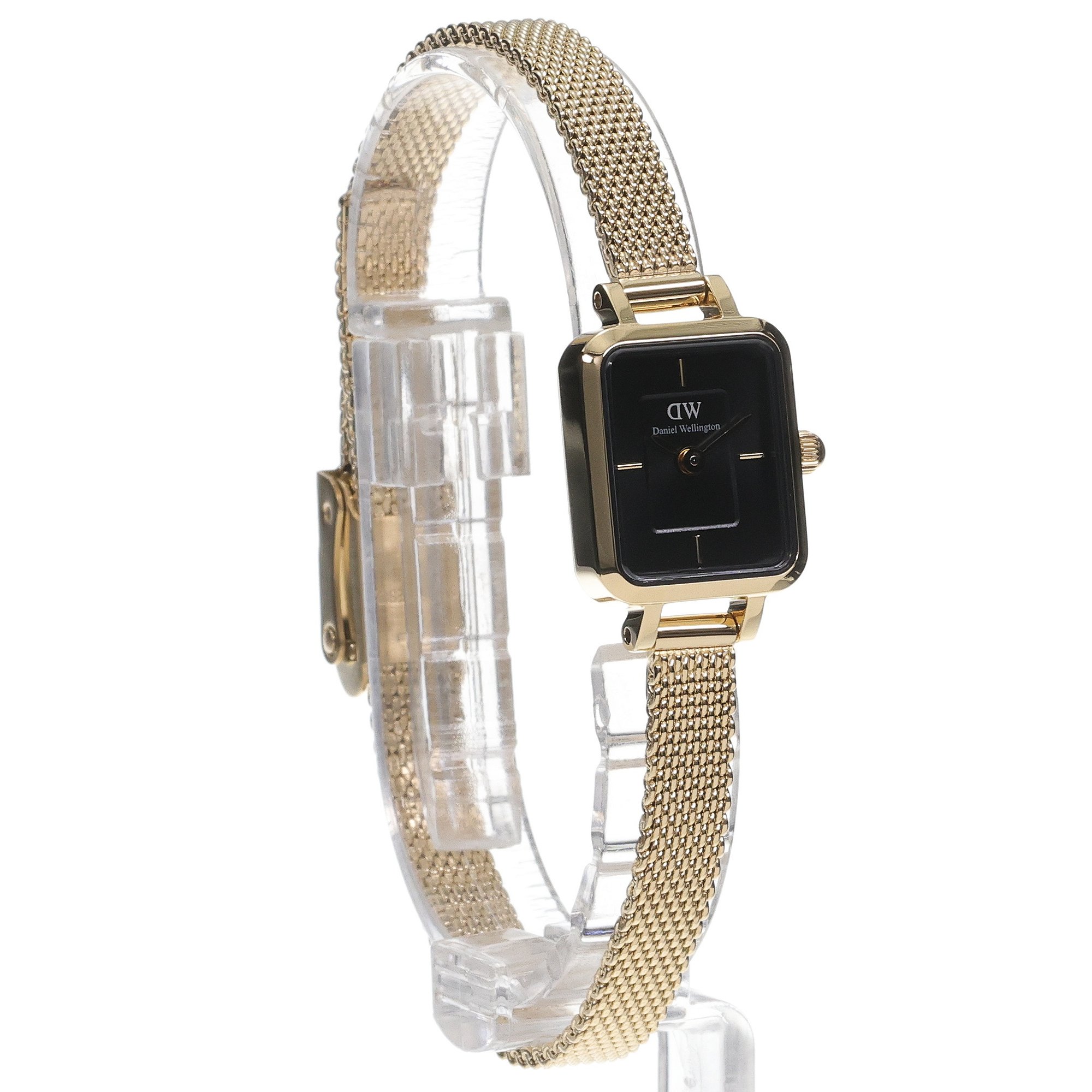 zegarek Daniel Wellington DW00100652 kwarcowy damski Quadro Quadro Mini Evergold Onyx 18 mm - miniatura 3