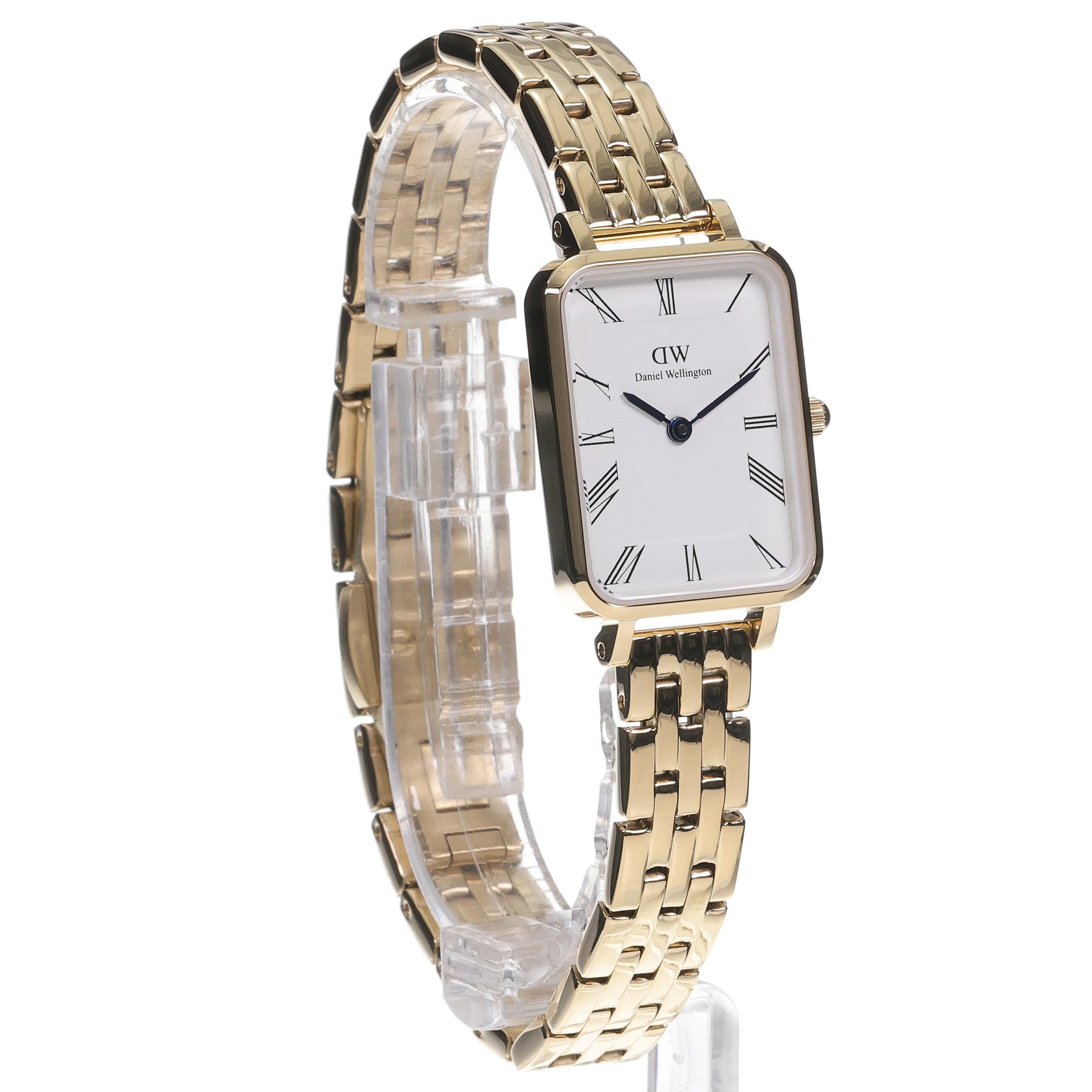 zegarek Daniel Wellington DW00100688 kwarcowy damski Quadro Quadro Roman Numerals 5-Link Gold 20mm - miniatura 3