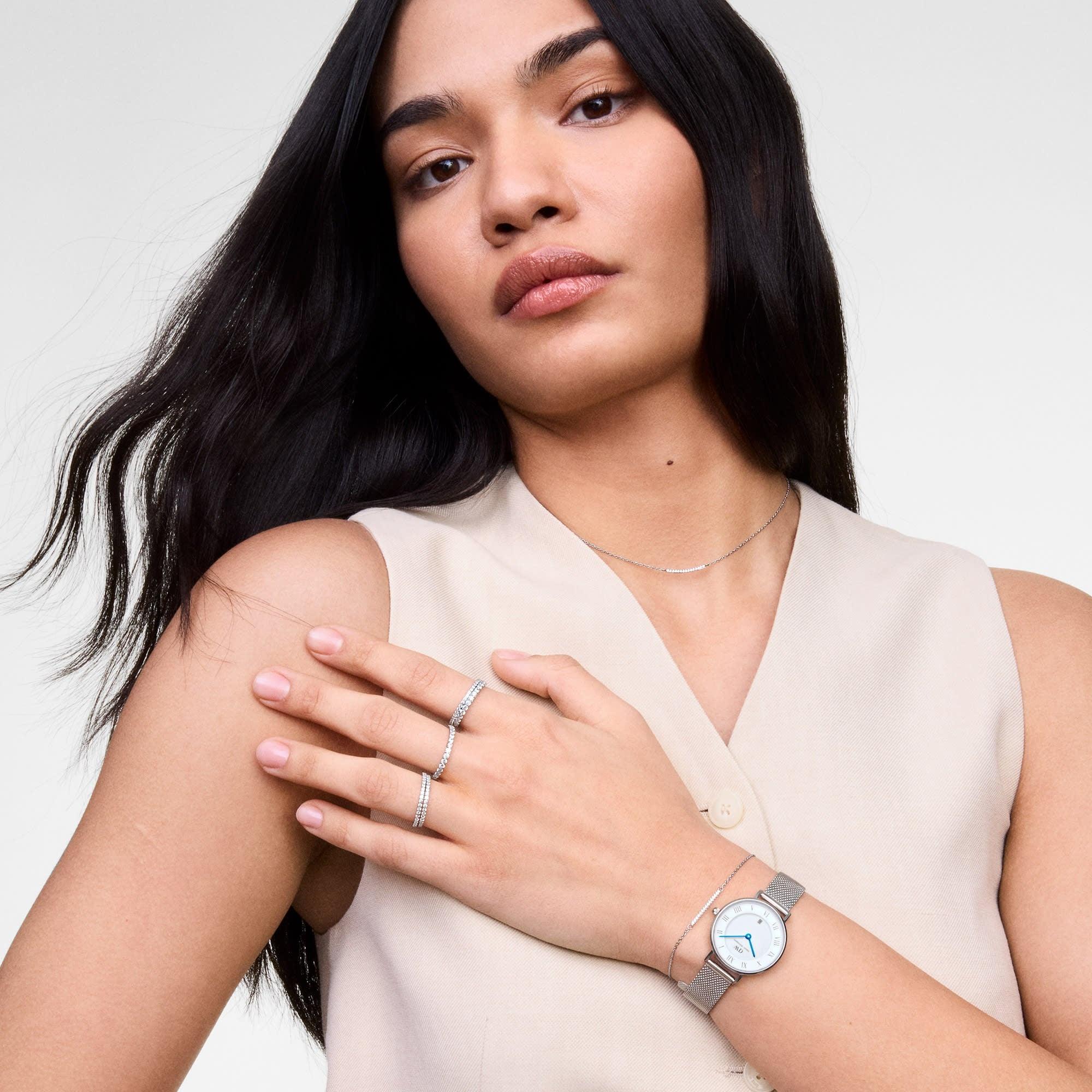 zegarek Daniel Wellington DW00100858 kwarcowy damski Damskie Petite Roman Numerals Date Silver - miniatura 2