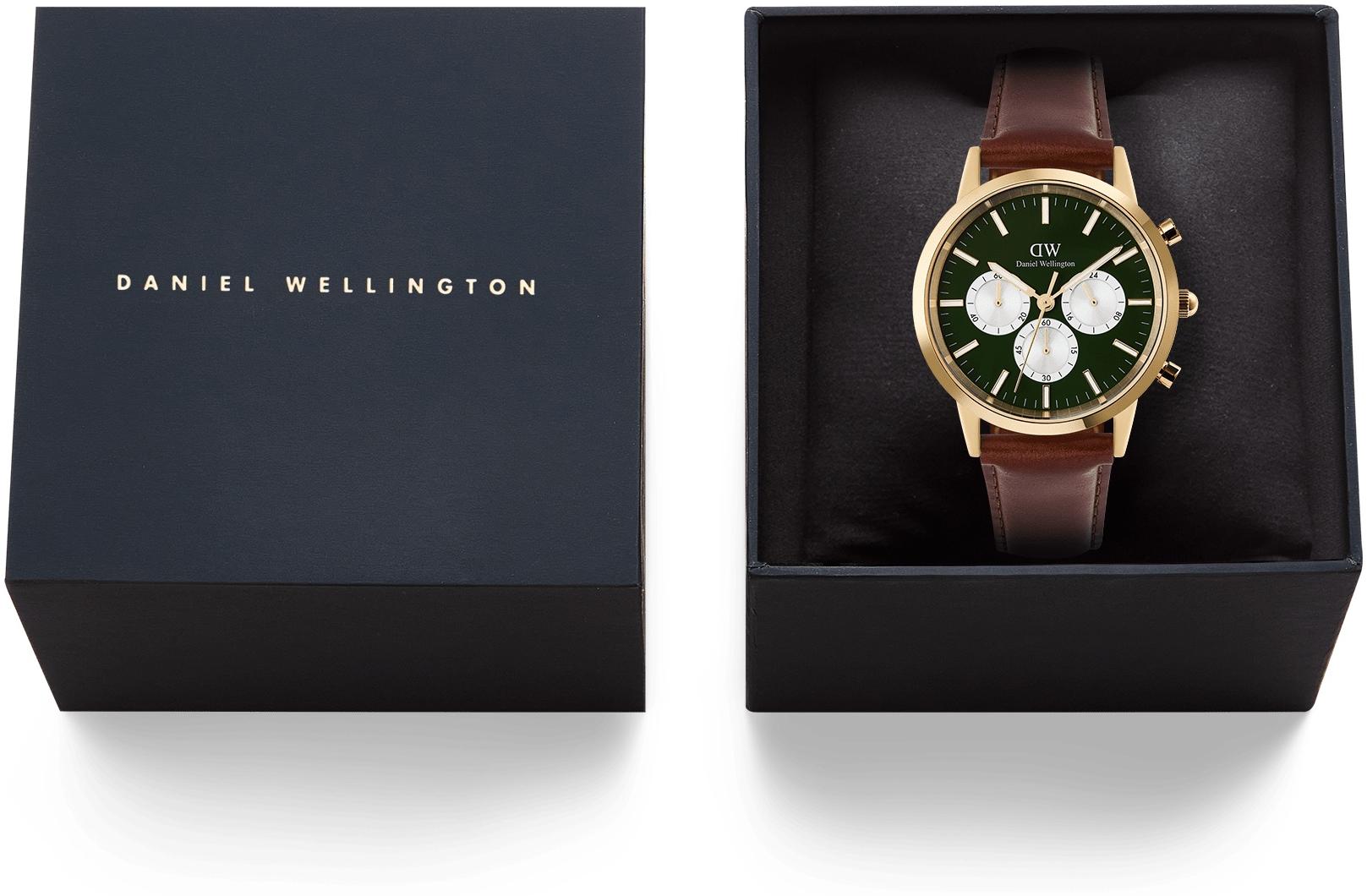 zegarek Daniel Wellington DW00100876 kwarcowy męski Męskie Iconic Chronograph St Mawes Emerald Panda Gold - miniatura 9
