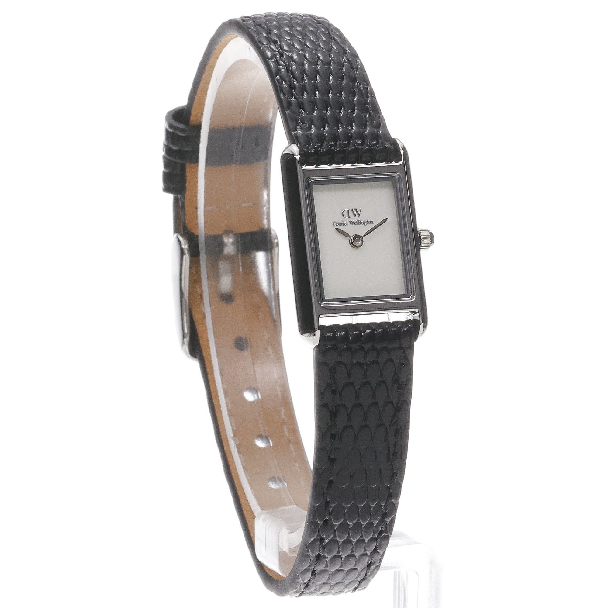 zegarek Daniel Wellington DW00100901 kwarcowy damski Damskie Bound Mini Black Lizard Silver