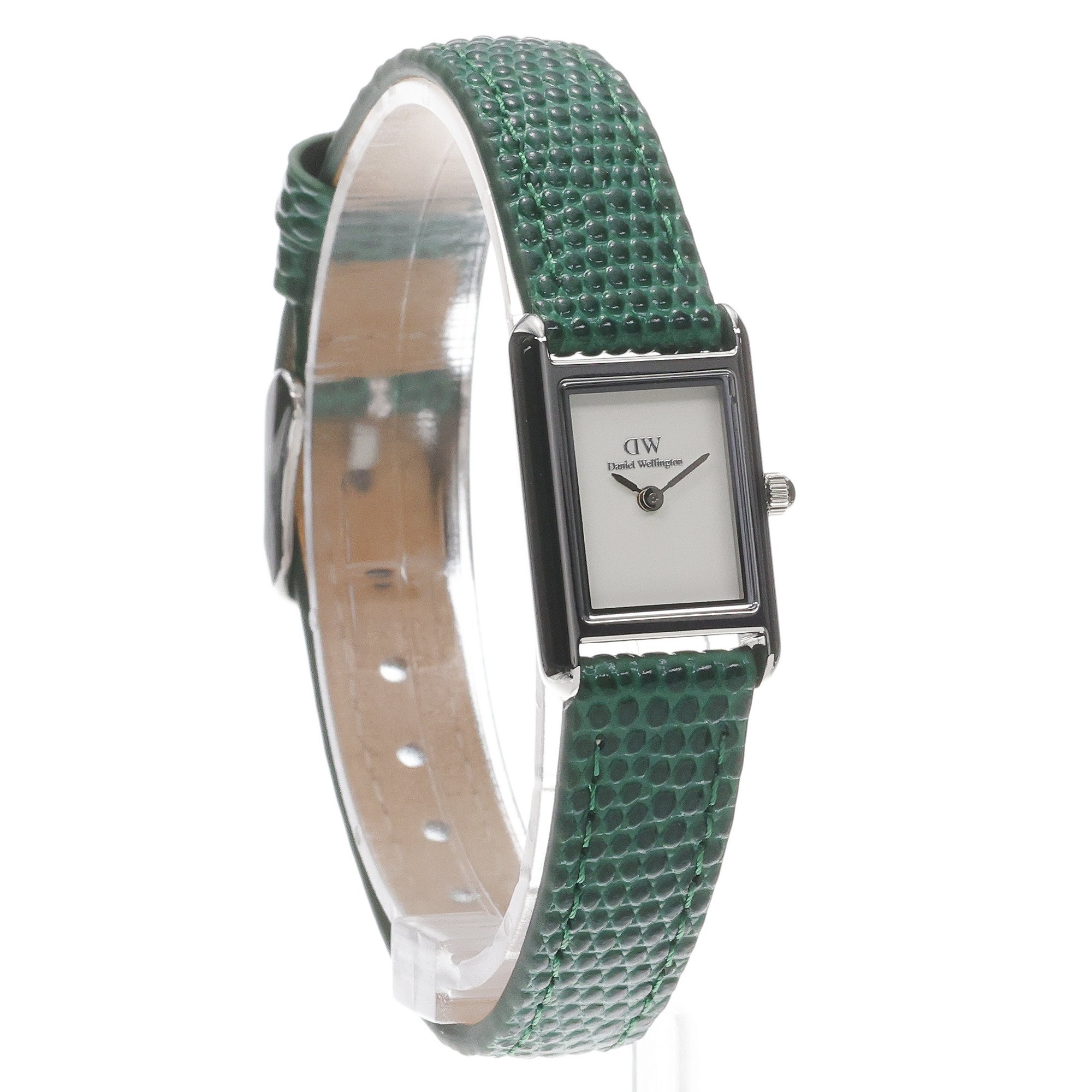 zegarek Daniel Wellington DW00100902 kwarcowy damski Damskie Bound Mini Green Lizard Silver