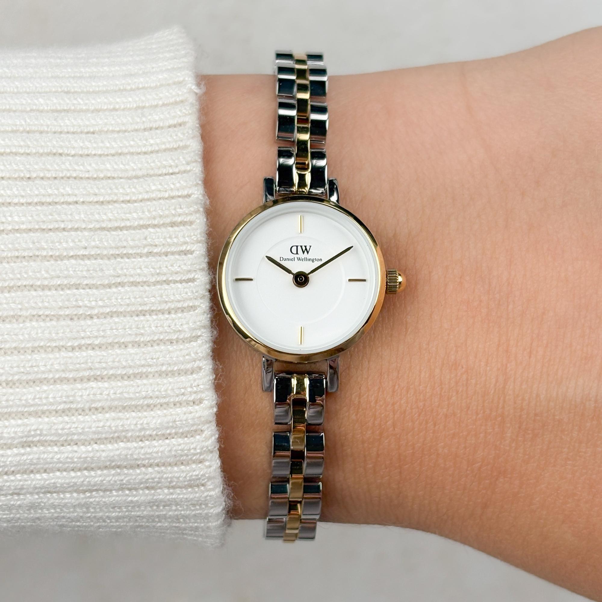 zegarek Daniel Wellington DW00100923 kwarcowy damski Damskie Petite Mini Arch 3-Link Two Tone Gold - miniatura 6