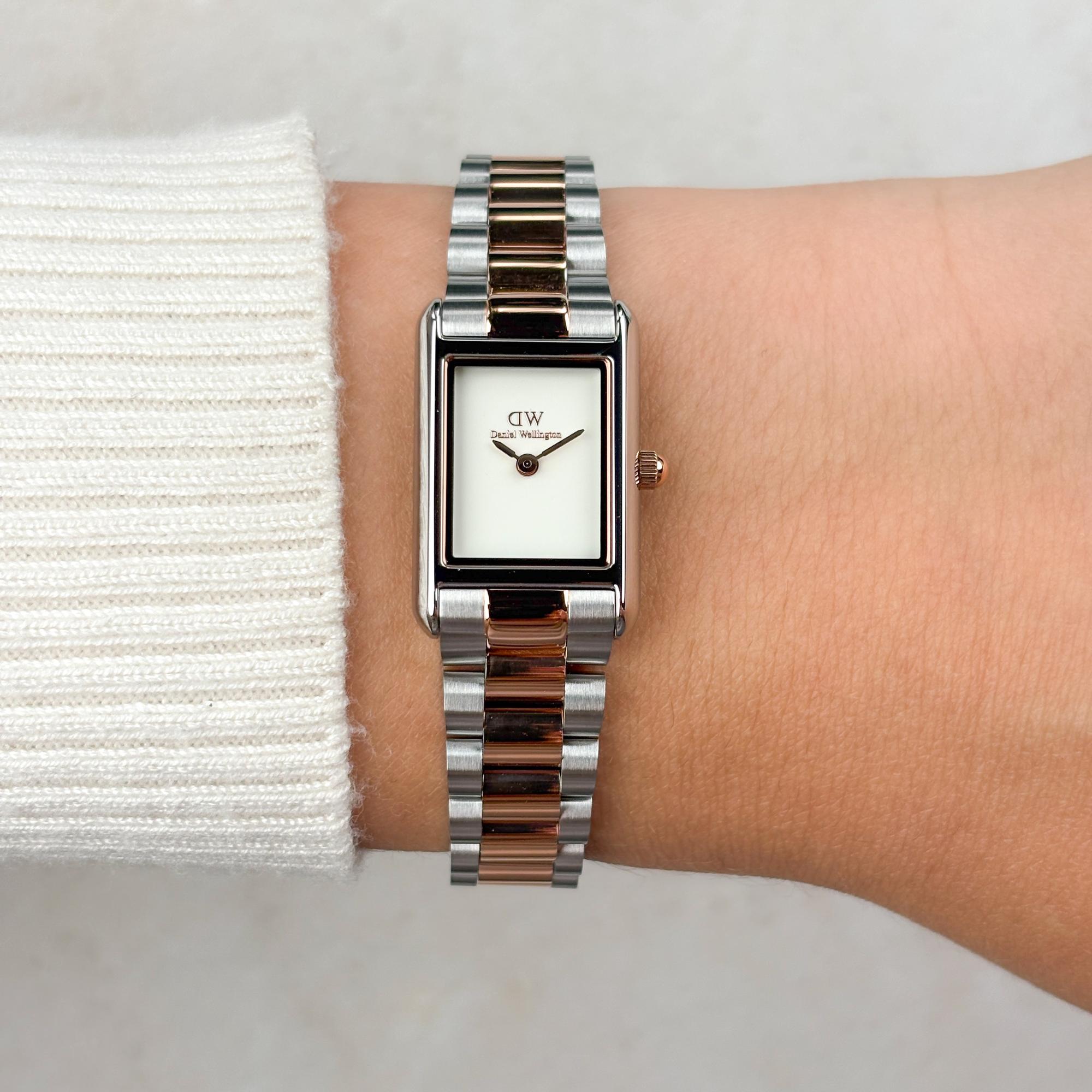 zegarek Daniel Wellington DW00100933 kwarcowy damski Męskie Bound Mini 3-Link Two Tone Rose Gold - miniatura 6