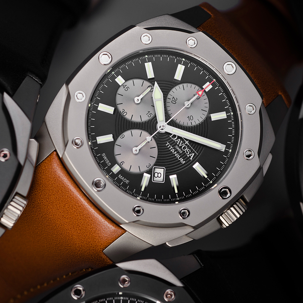 zegarek Davosa 161.503.55 automatyczny męski Performance TITANIUM CHRONOGRAPH - miniatura 6