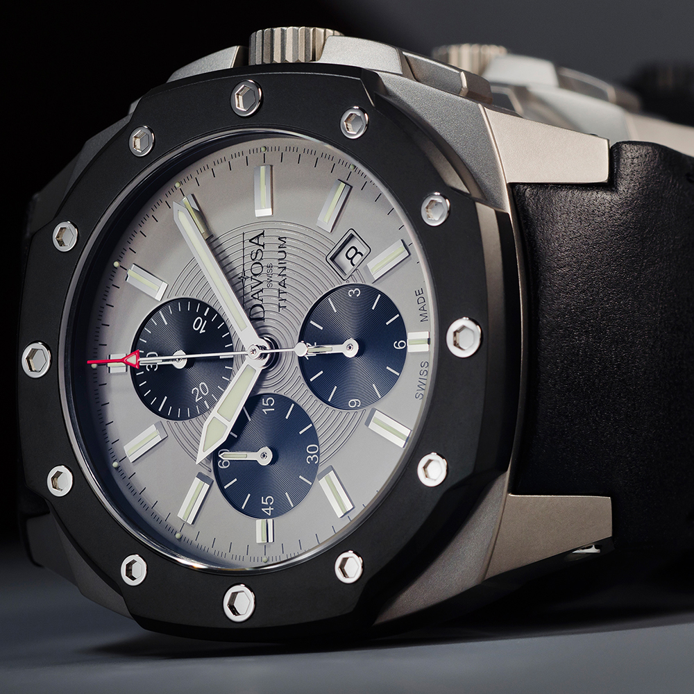 zegarek Davosa 161.505.15 TITANIUM CHRONOGRAPH męski z chronograf Performance - miniatura 3