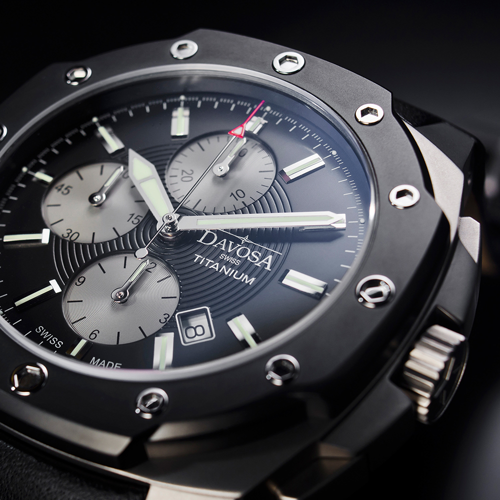 zegarek Davosa 161.505.55 TITANIUM CHRONOGRAPH męski z chronograf Performance - miniatura 3