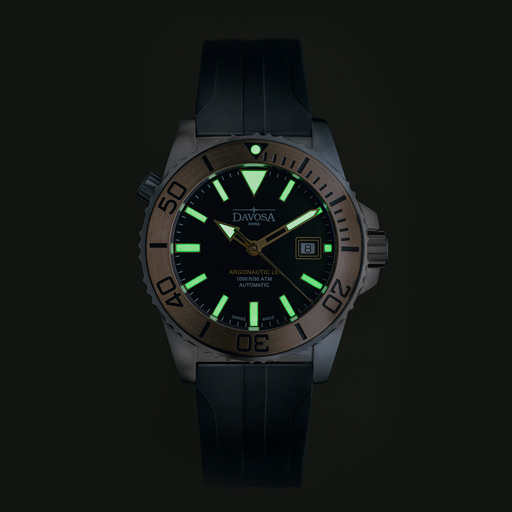 Davosa 161.526.55 Diving ARGONAUTIC BRONZE TT zegarek męski klasyczny szafirowe - miniatura 8