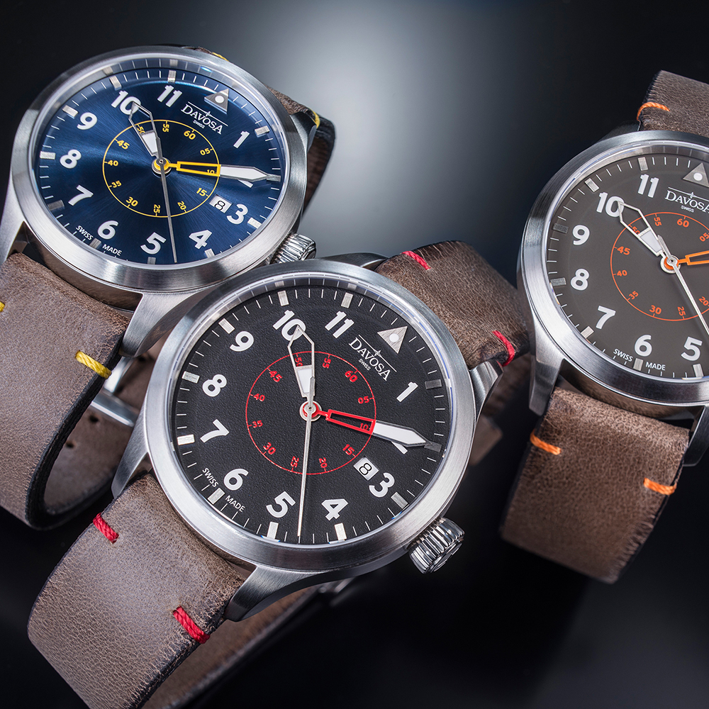 Davosa 161.565.56 Pilot NEOTERIC PILOT zegarek męski klasyczny szafirowe - miniatura 8