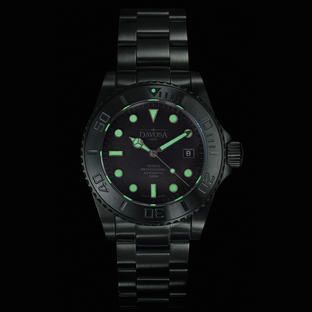 zegarek Davosa 161.583.55 automatyczny męski Diving TERNOS PRO BLACK SUIT LIMITED EDITION - miniatura 6