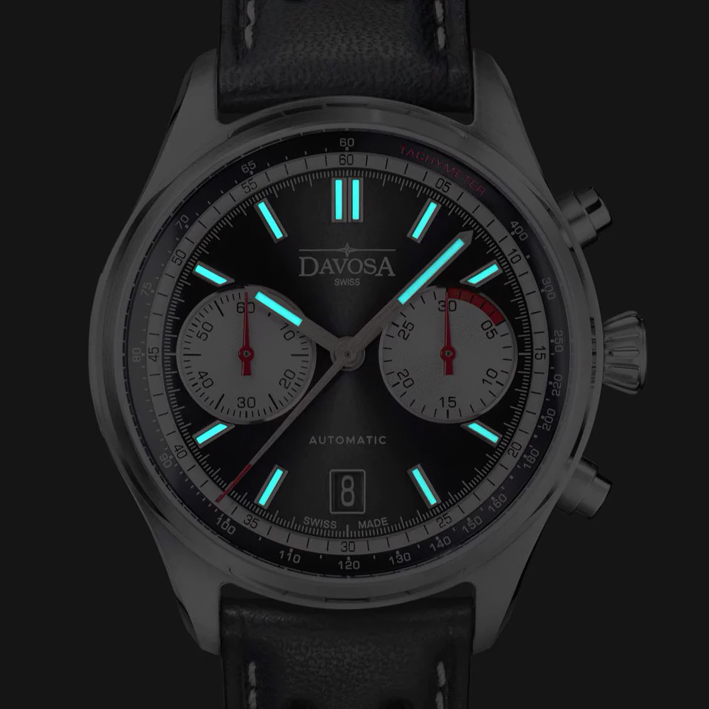 zegarek Davosa 16153655 automatyczny męski Pilot NEWTON PILOT RALLY CHRONOGRAPH LIMITED EDITION - miniatura 2