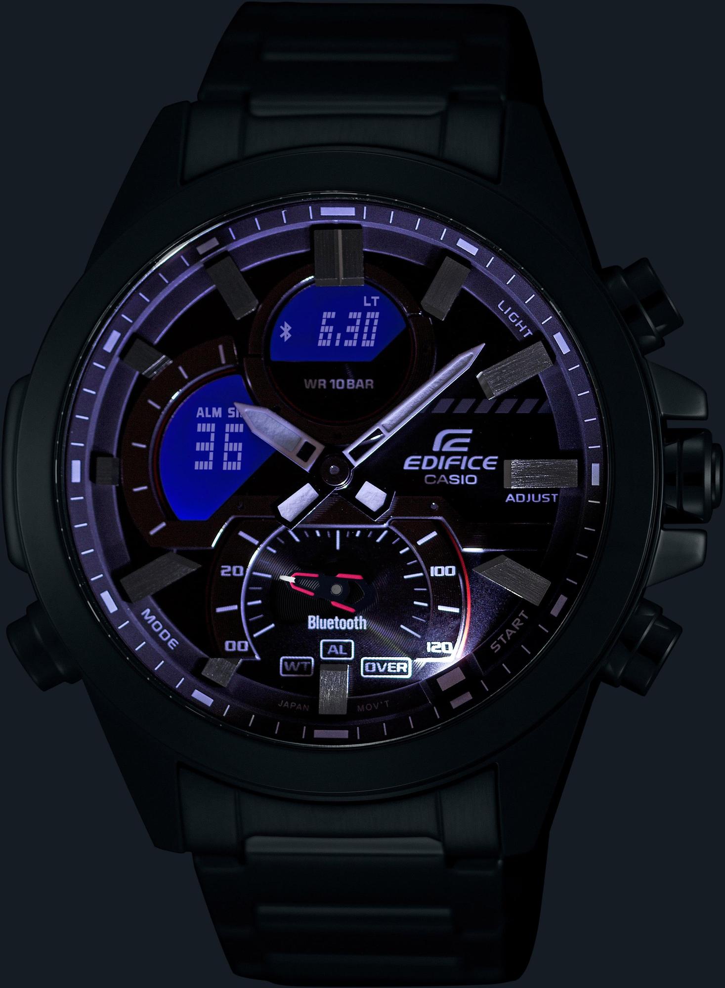 zegarek EDIFICE ECB-30D-1AEF srebrny EDIFICE Premium