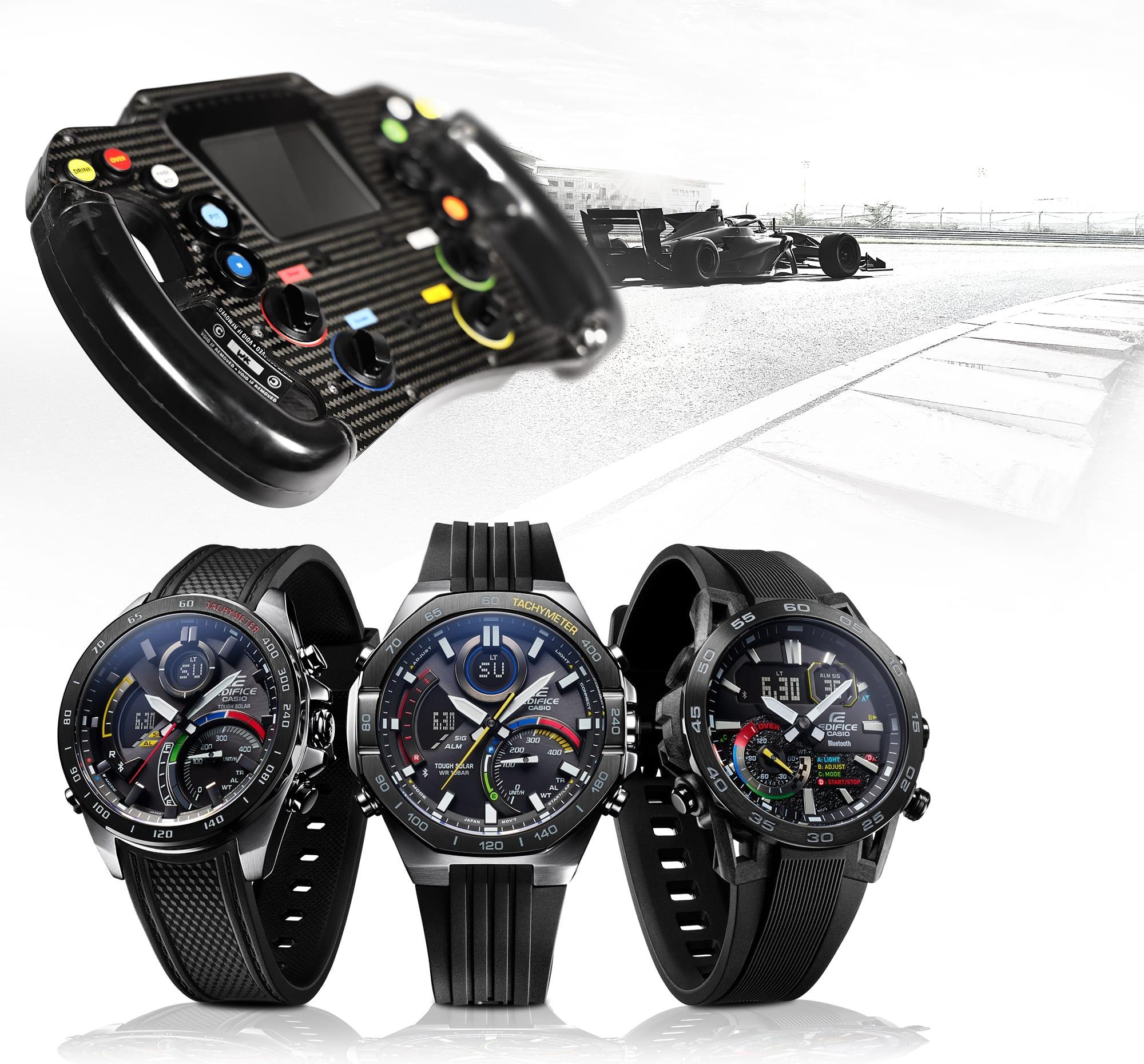 zegarek EDIFICE ECB-950MP-1AEF EDIFICE RACING MULTICOLOR męski z tachometr EDIFICE Momentum