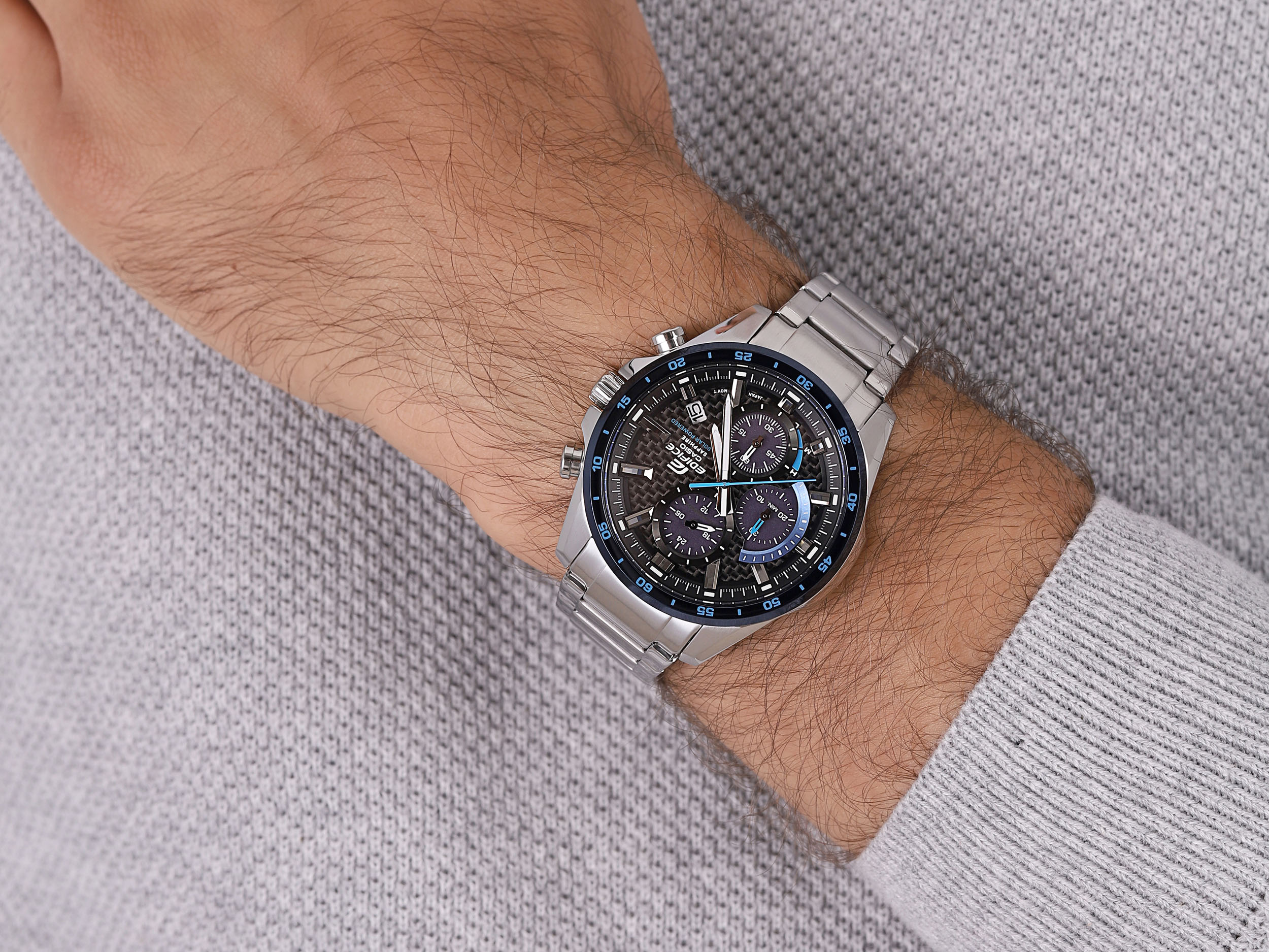 zegarek EDIFICE EFS-S540DB-1BUEF solar męski EDIFICE Premium CARBON DIAL SAPPHIRE SOLAR