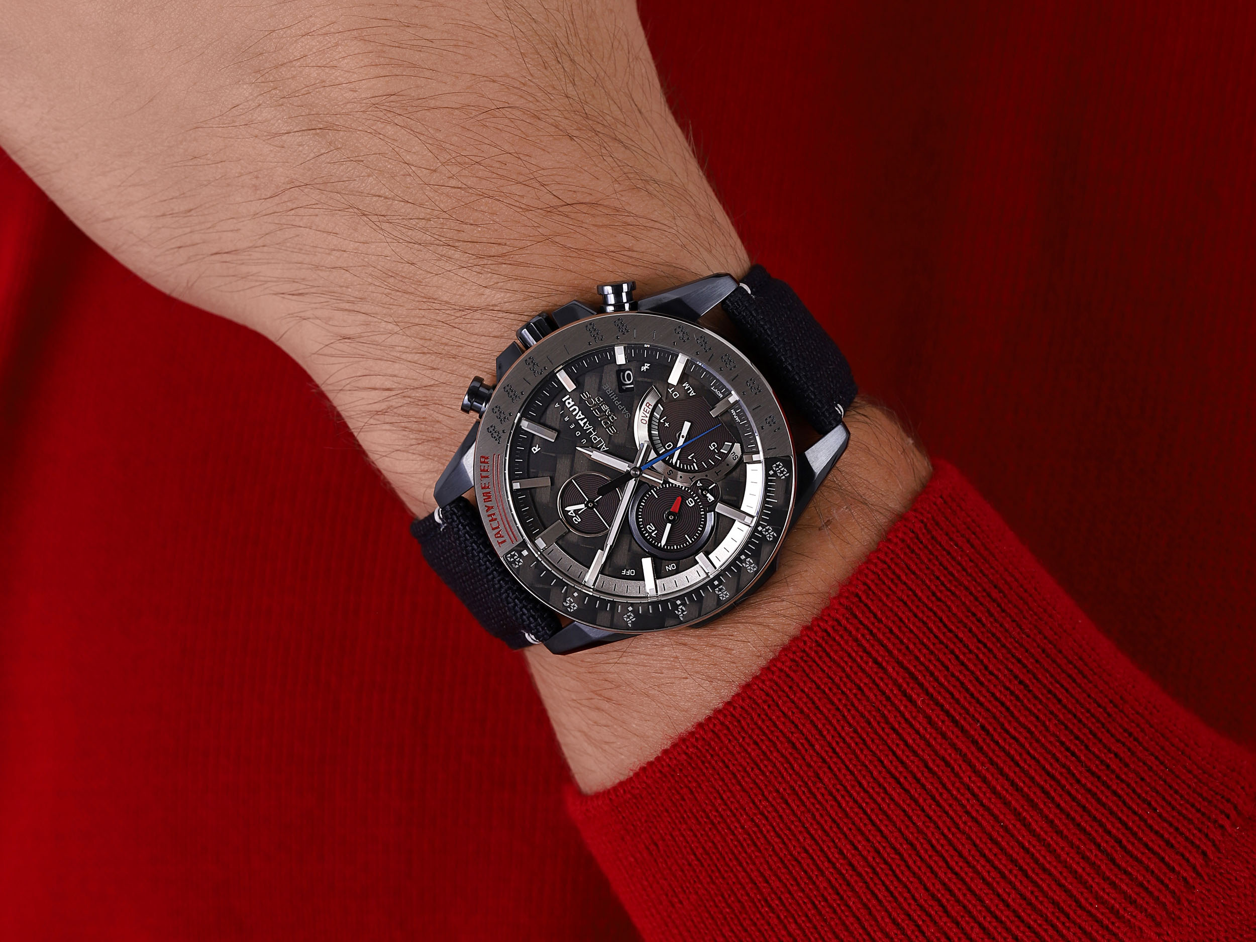 zegarek EDIFICE EQB-1000AT-1AER solar męski EDIFICE Premium SCUDERIA ALPHATAURI 2021