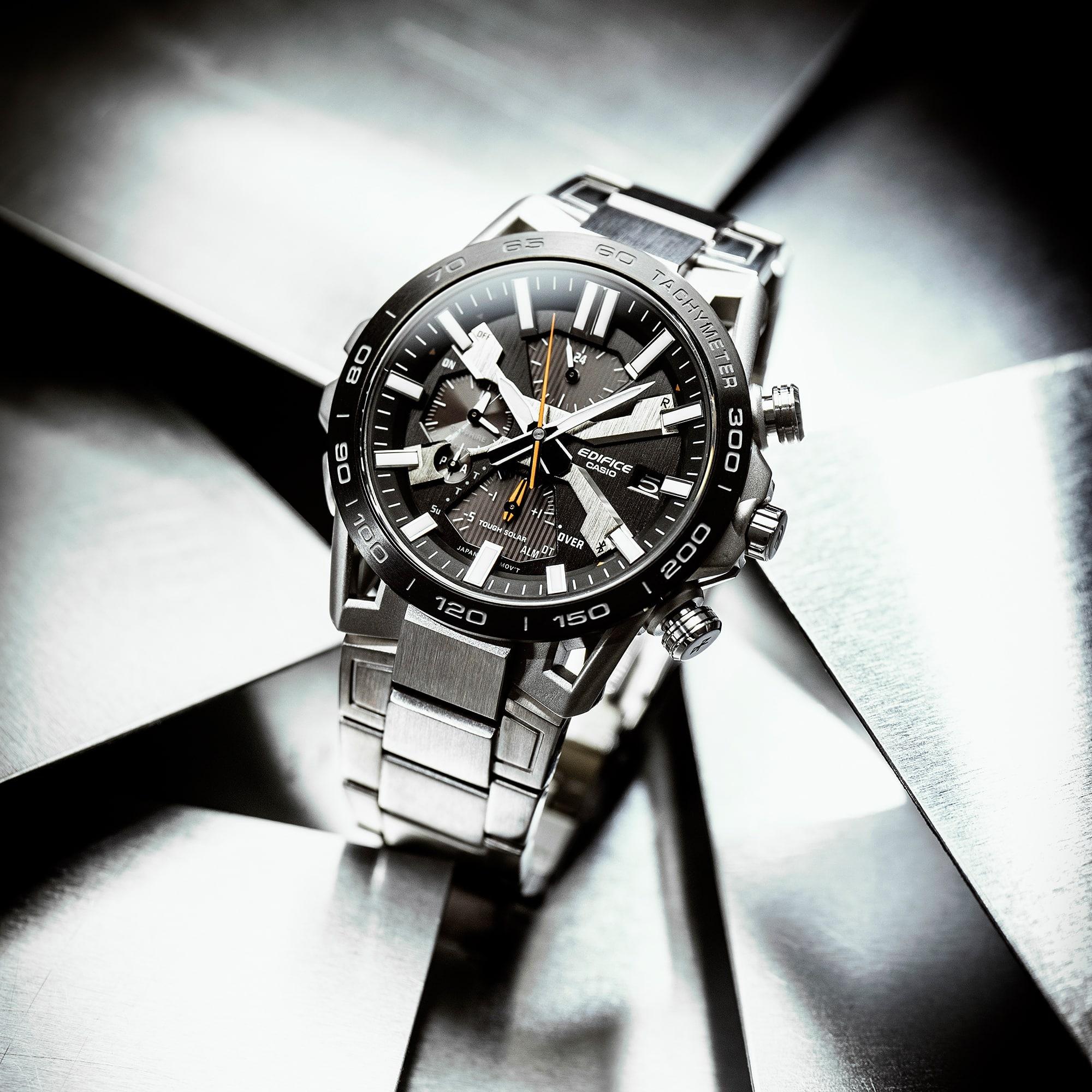 zegarek EDIFICE EQB-2000DB-1AER męski z tachometr EDIFICE Premium - miniatura 3