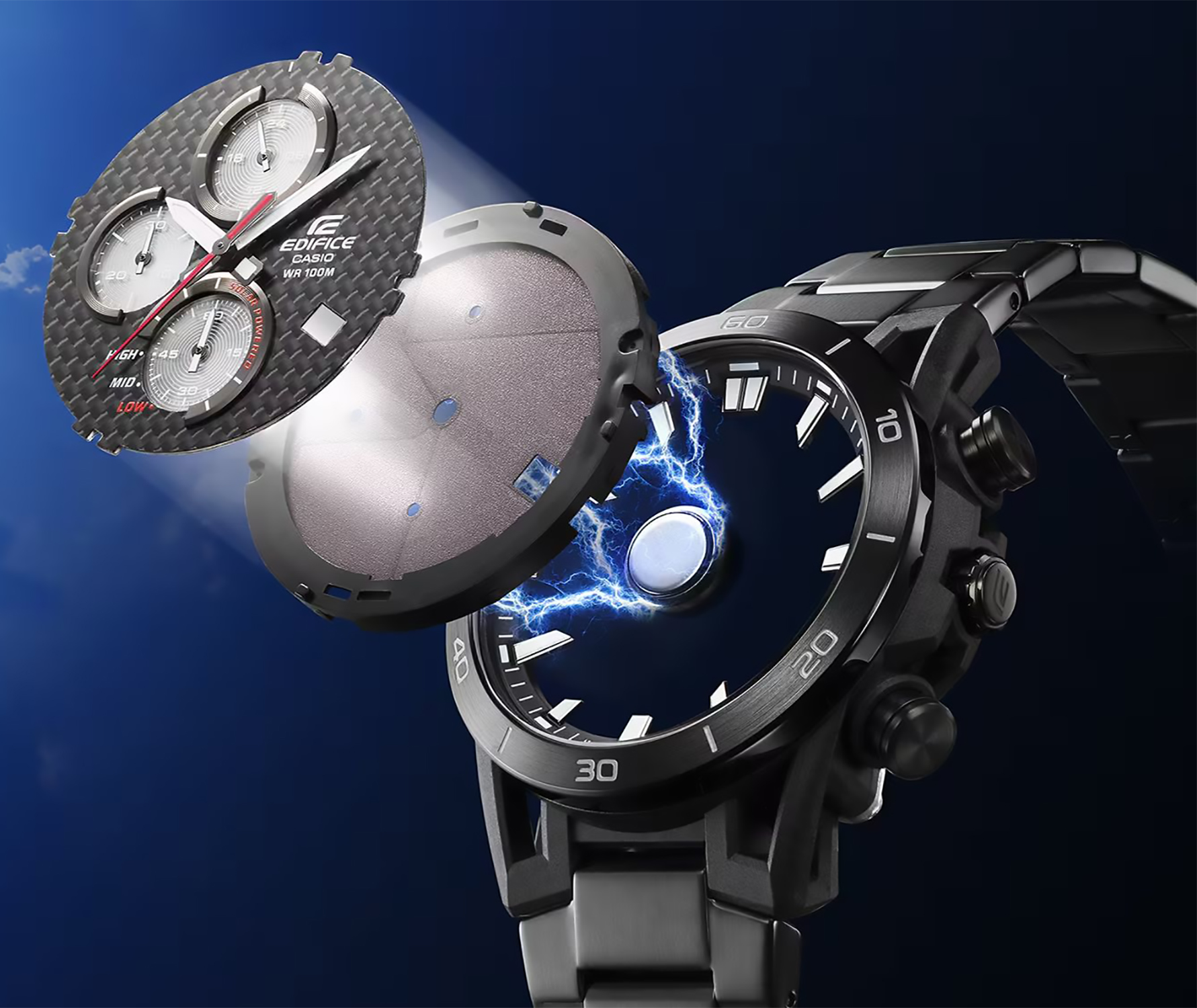 zegarek EDIFICE EQS-960DC-1AVEF solar męski EDIFICE Premium EDIFICE SOSPENSIONE SOLAR - miniatura 6