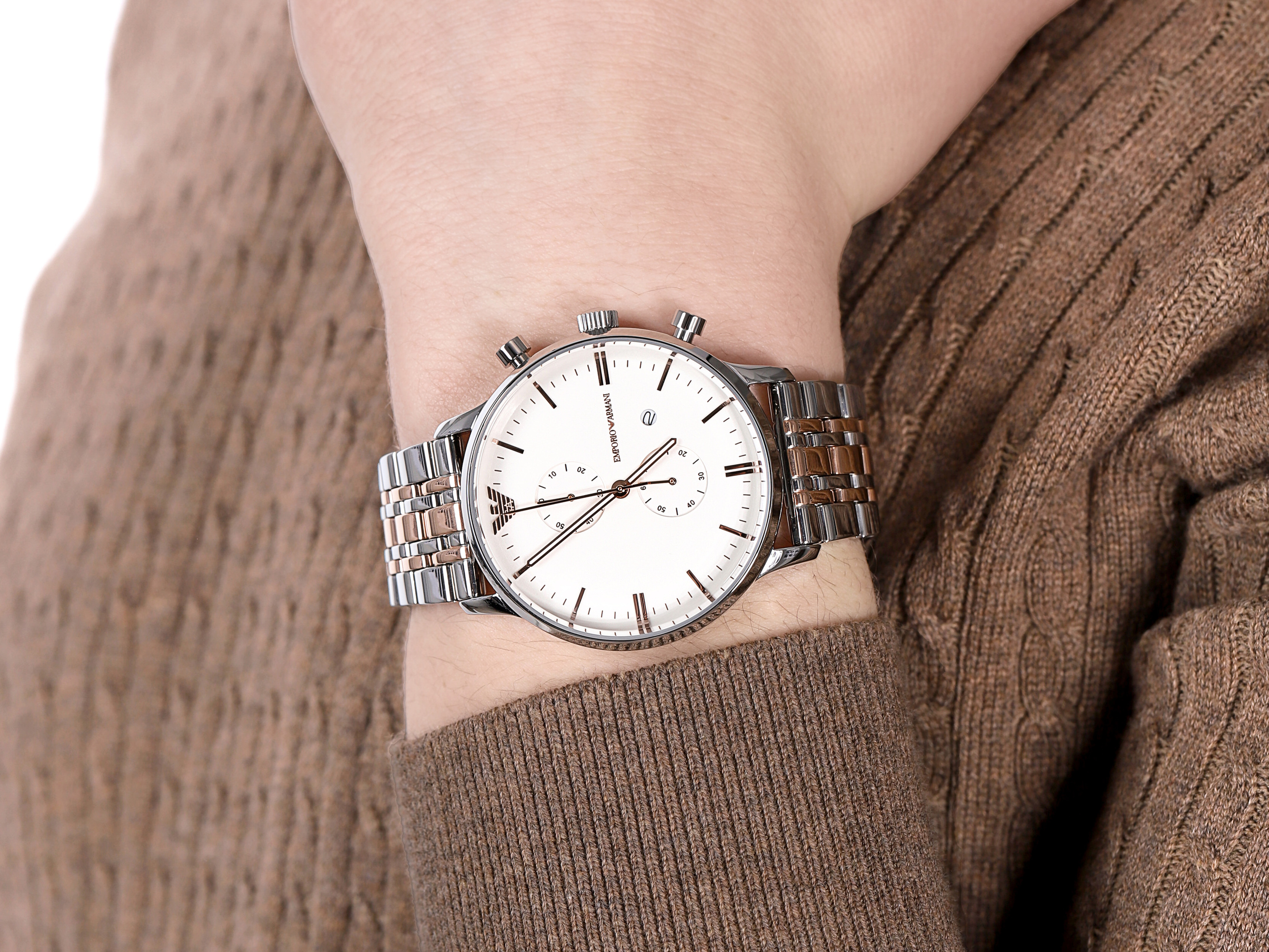 zegarek Emporio Armani AR0399 męski z chronograf Classics - miniatura 4