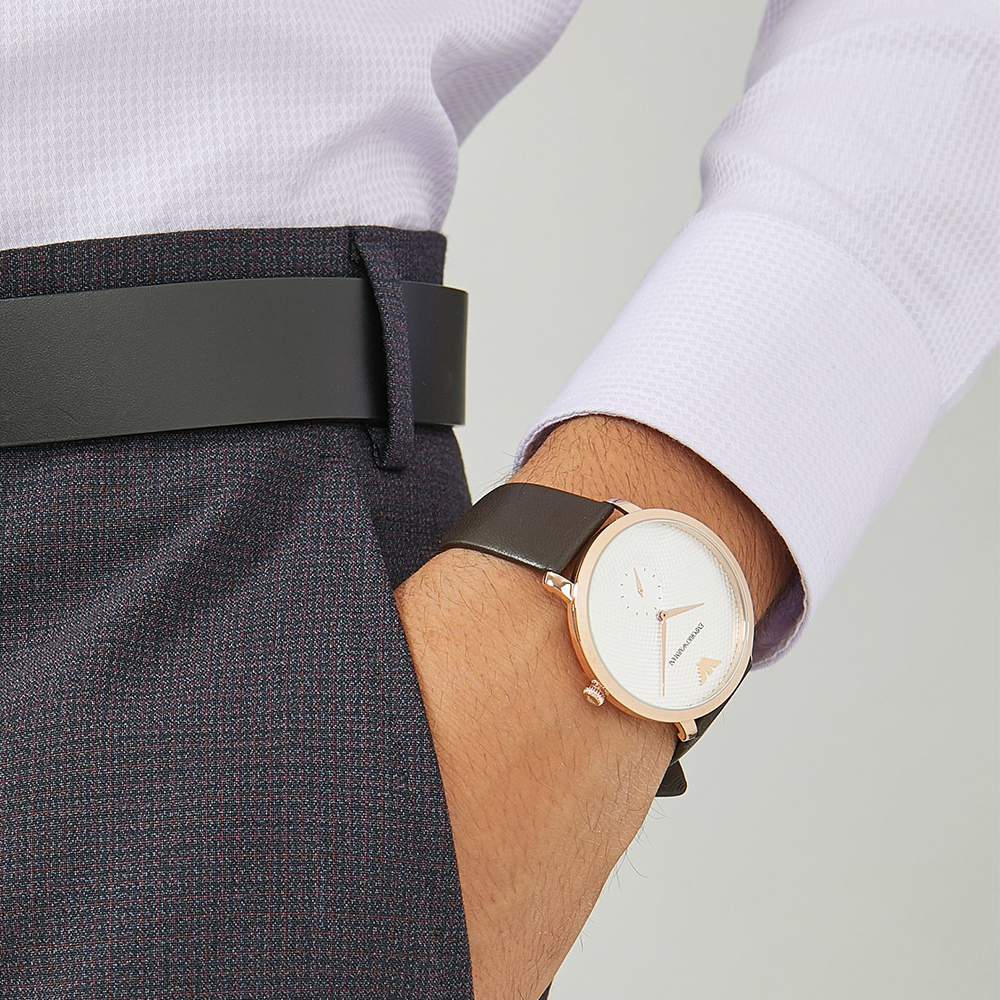 Emporio Armani AR11163 zegarek różowe złoto klasyczny Classics pasek - miniatura 5