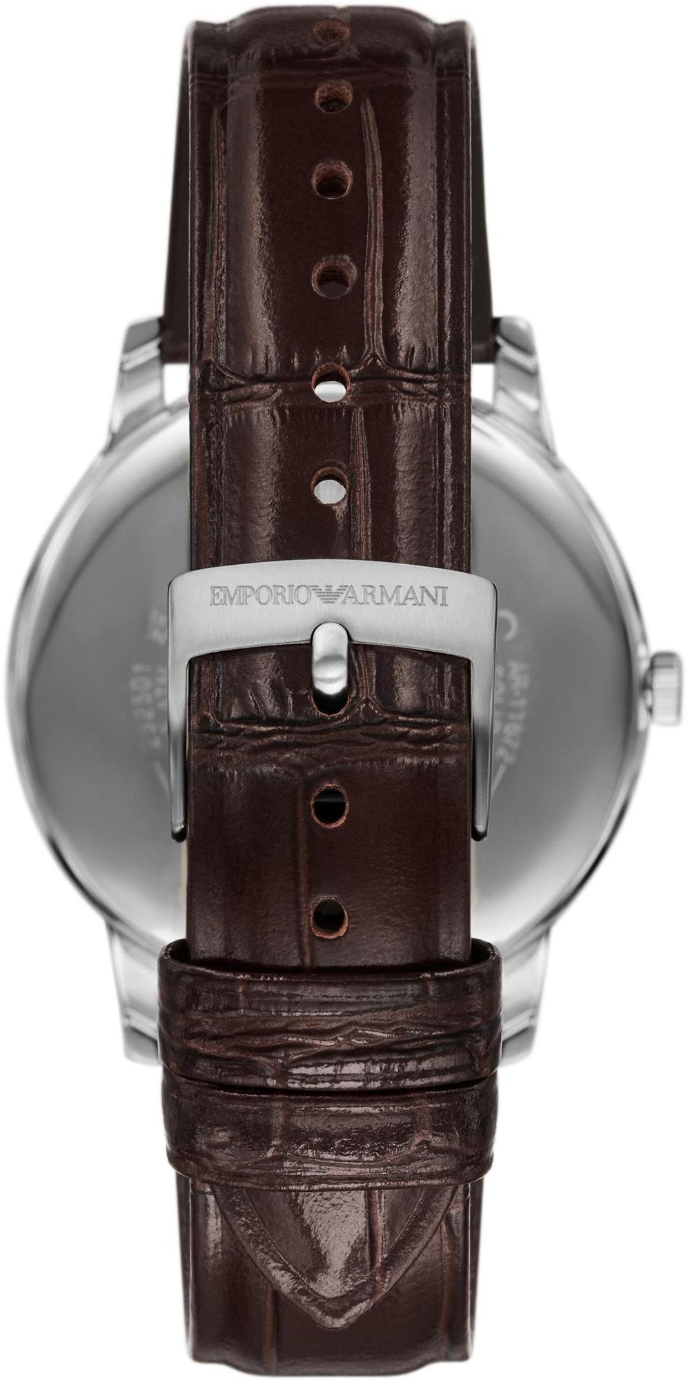 zegarek Emporio Armani AR11672 kwarcowy męski Emporio Armani Three-Hand Date Brown Leather Watch