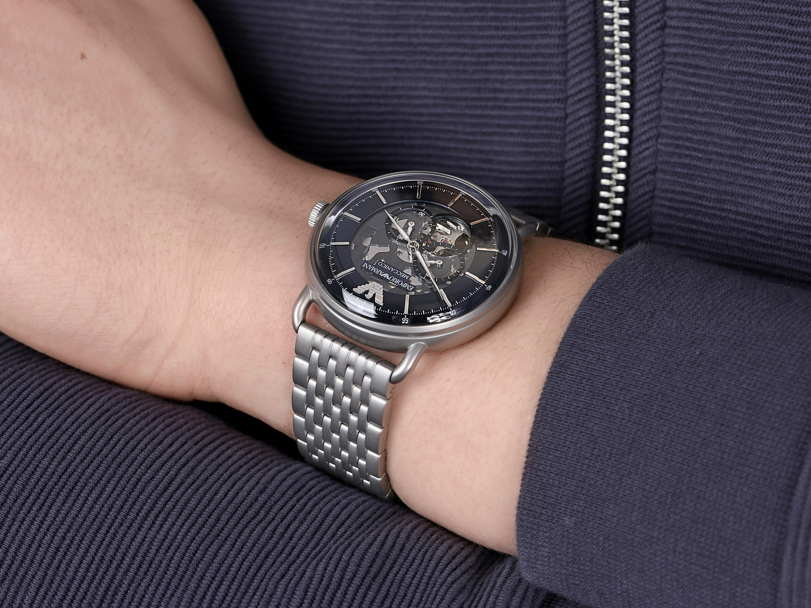 zegarek Emporio Armani AR60024 mechaniczny męski Meccanico MECCANICO - miniatura 4