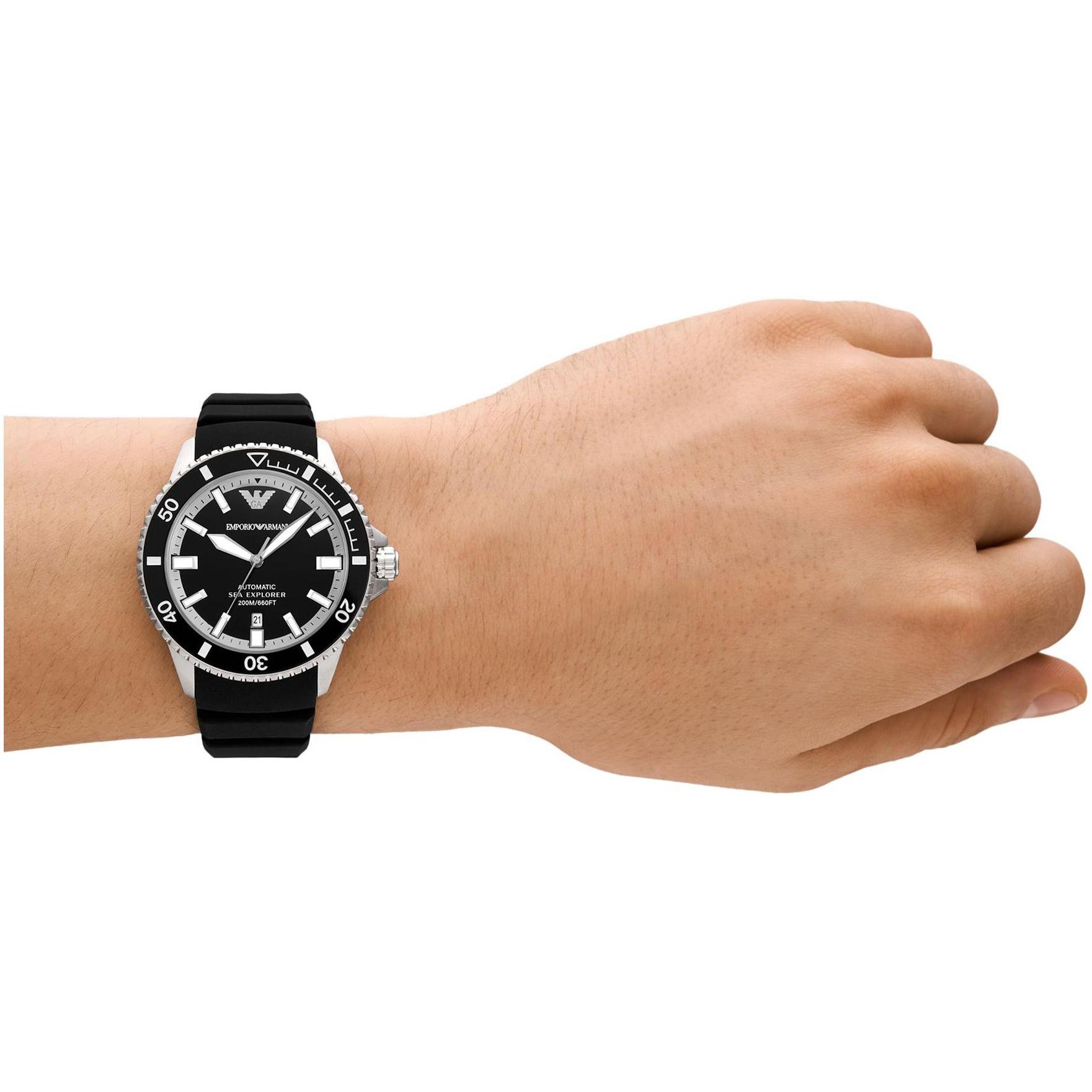 zegarek Emporio Armani AR60078 DIVER AUTOMATIC SEA EXPLORER Diver mineralne - miniatura 10