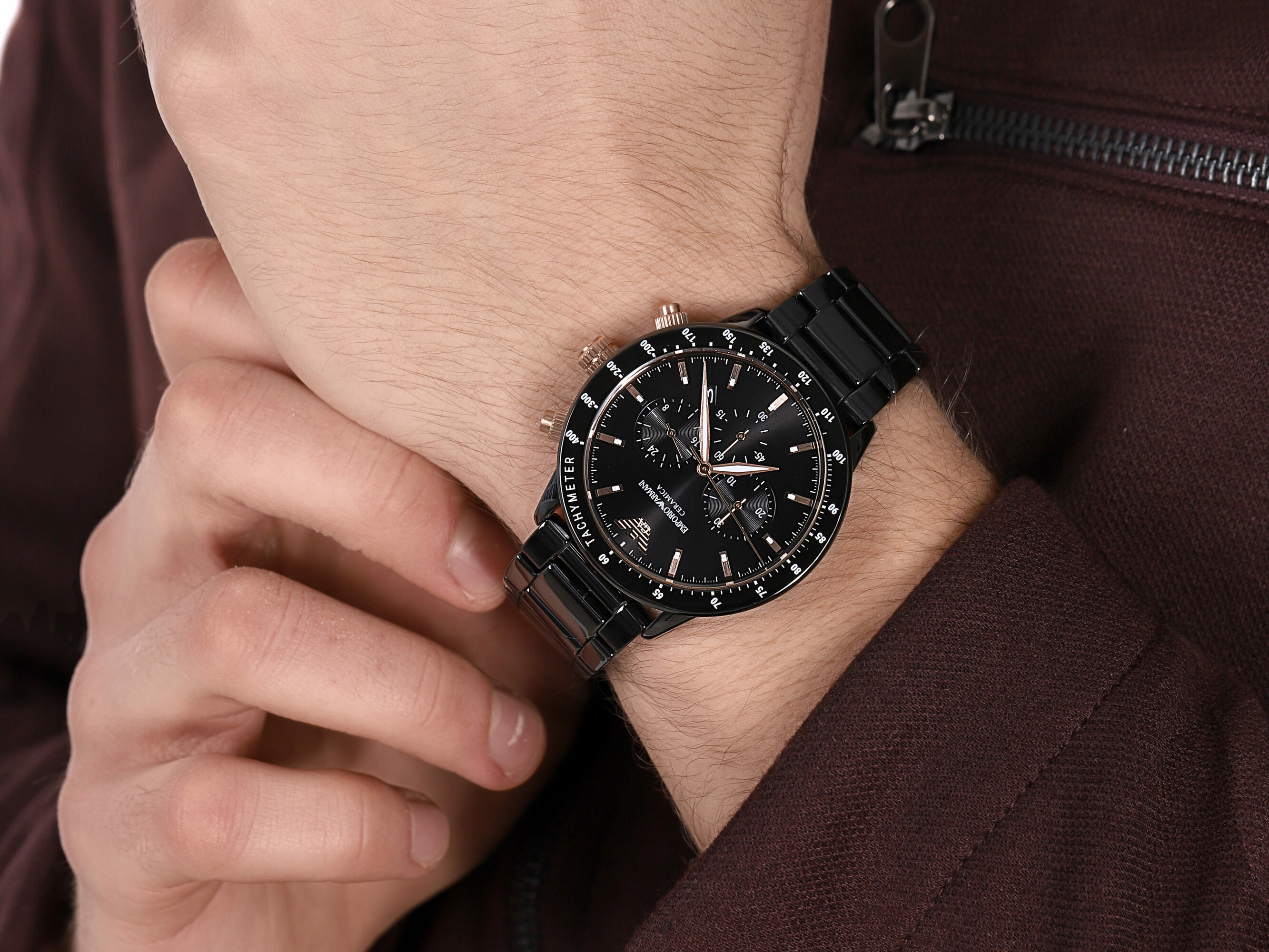 zegarek Emporio Armani AR70002 męski z chronograf Ceramic - miniatura 4