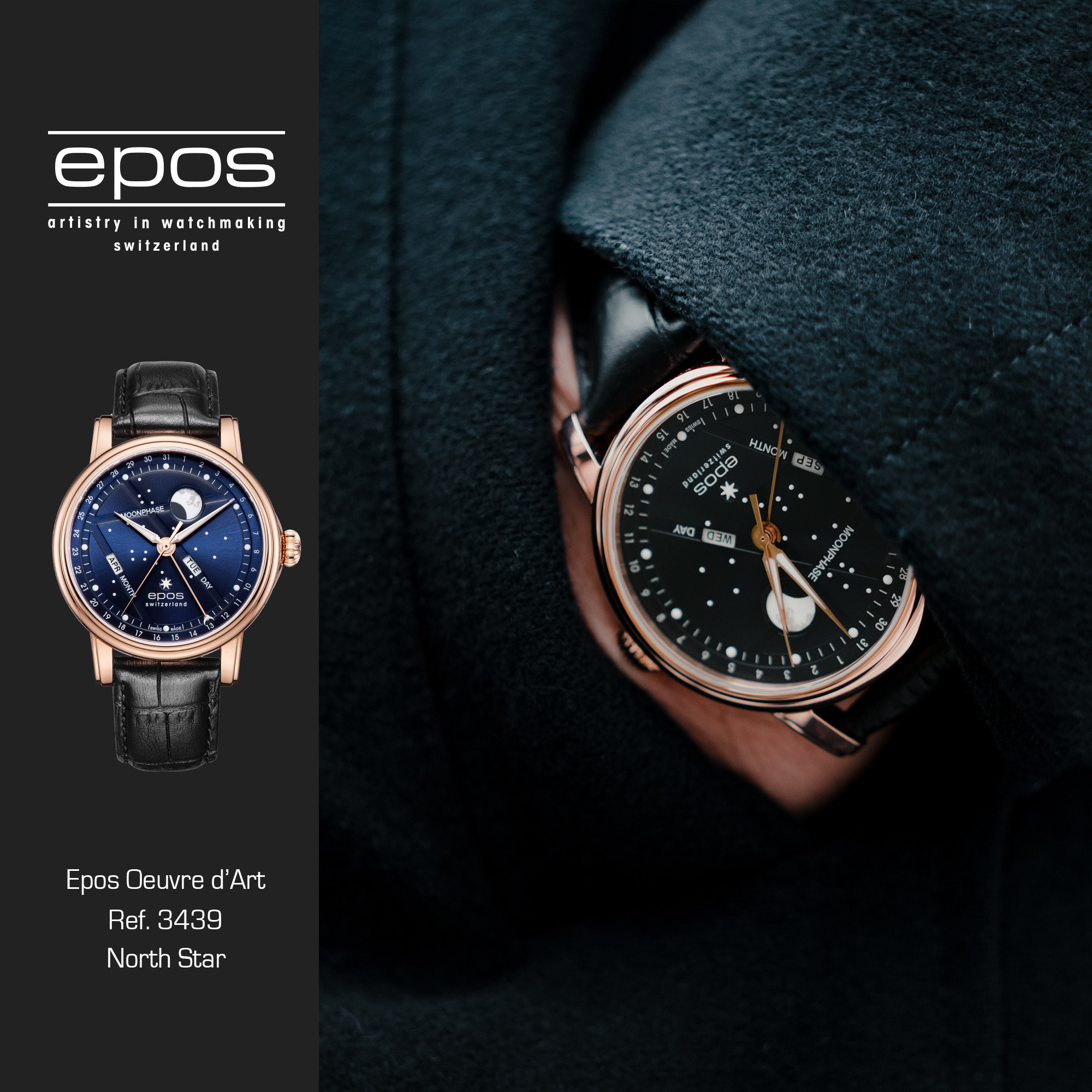 zegarek Epos 3439322241625 automatyczny męski Oeuvre DArt 3439 North Star