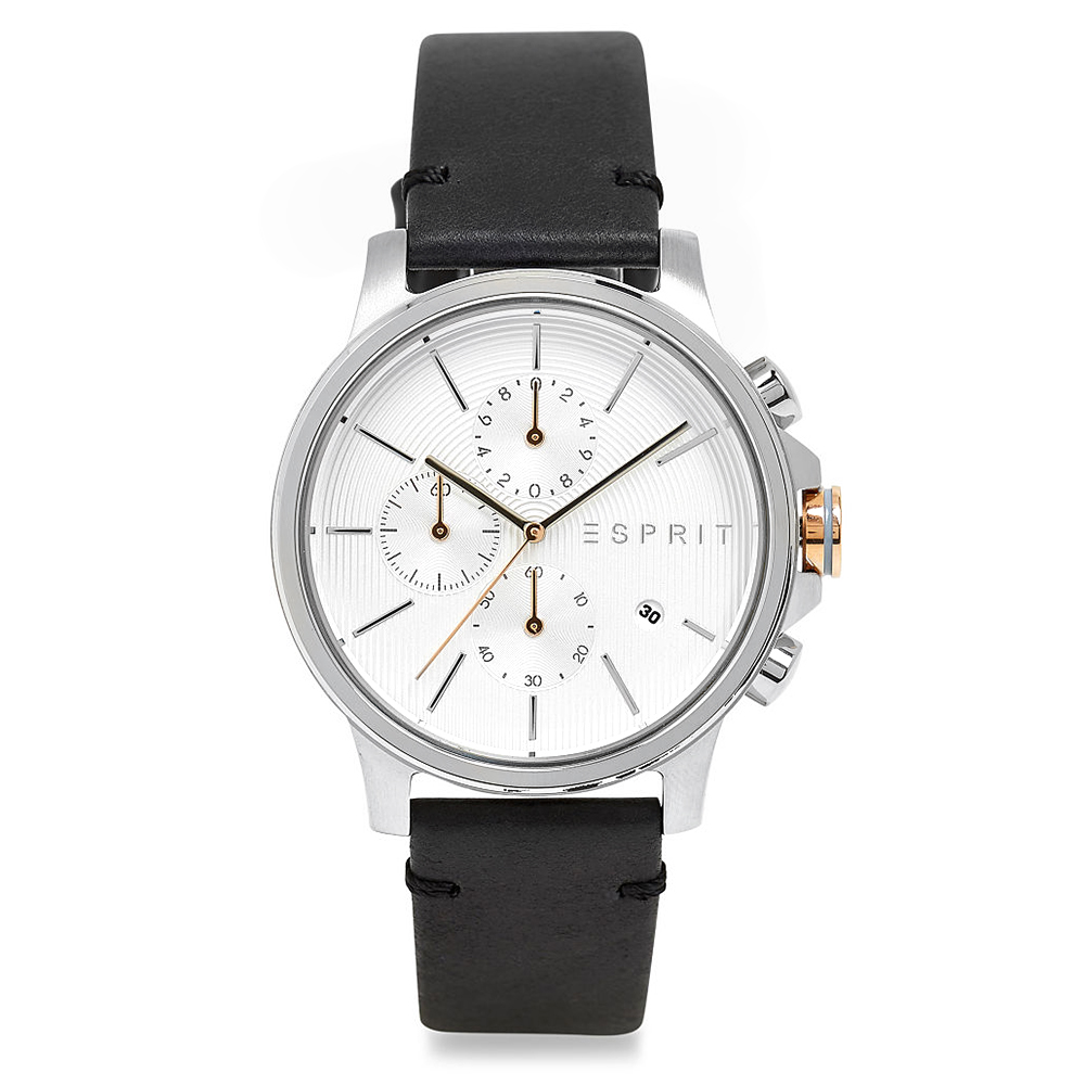 Esprit ES1G155L0015 zegarek srebrny klasyczny Męskie pasek - miniatura 5