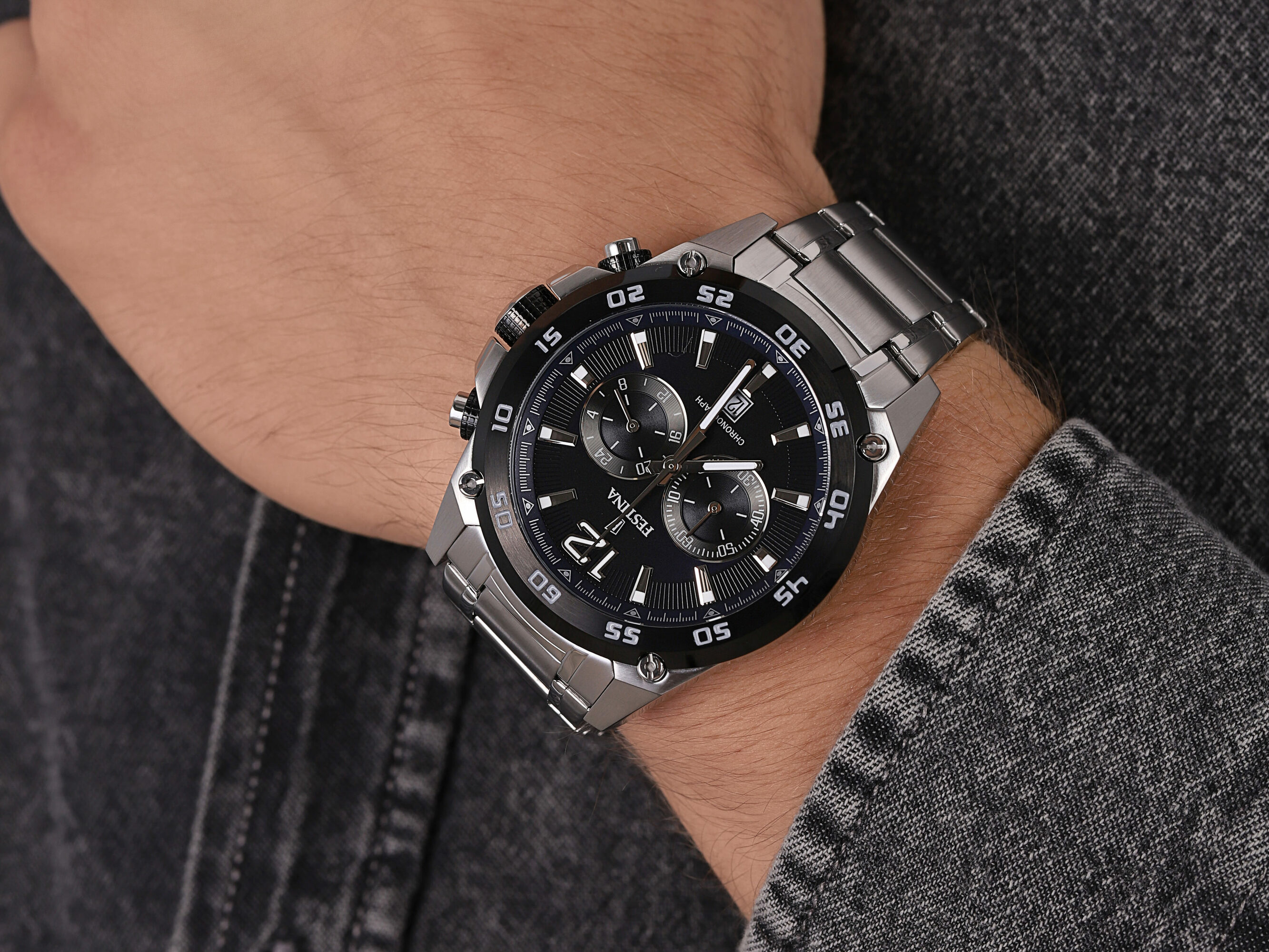 zegarek Festina F16680-2 srebrny Chronograf - miniatura 4