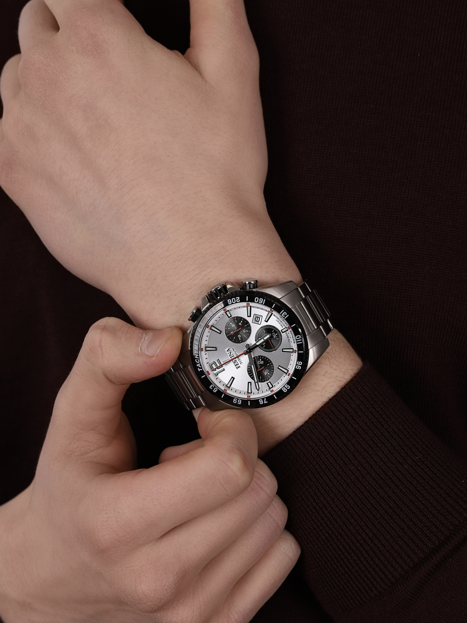 zegarek Festina F20520-1 Titanium Sport Chrono Sapphire męski z tachometr Titanium - miniatura 3