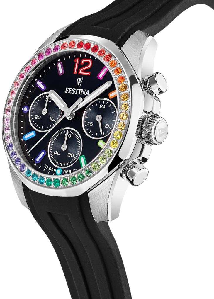zegarek Festina F20610-3 Boyfriend Rainbow Chronograph damski z chronograf Boyfriend