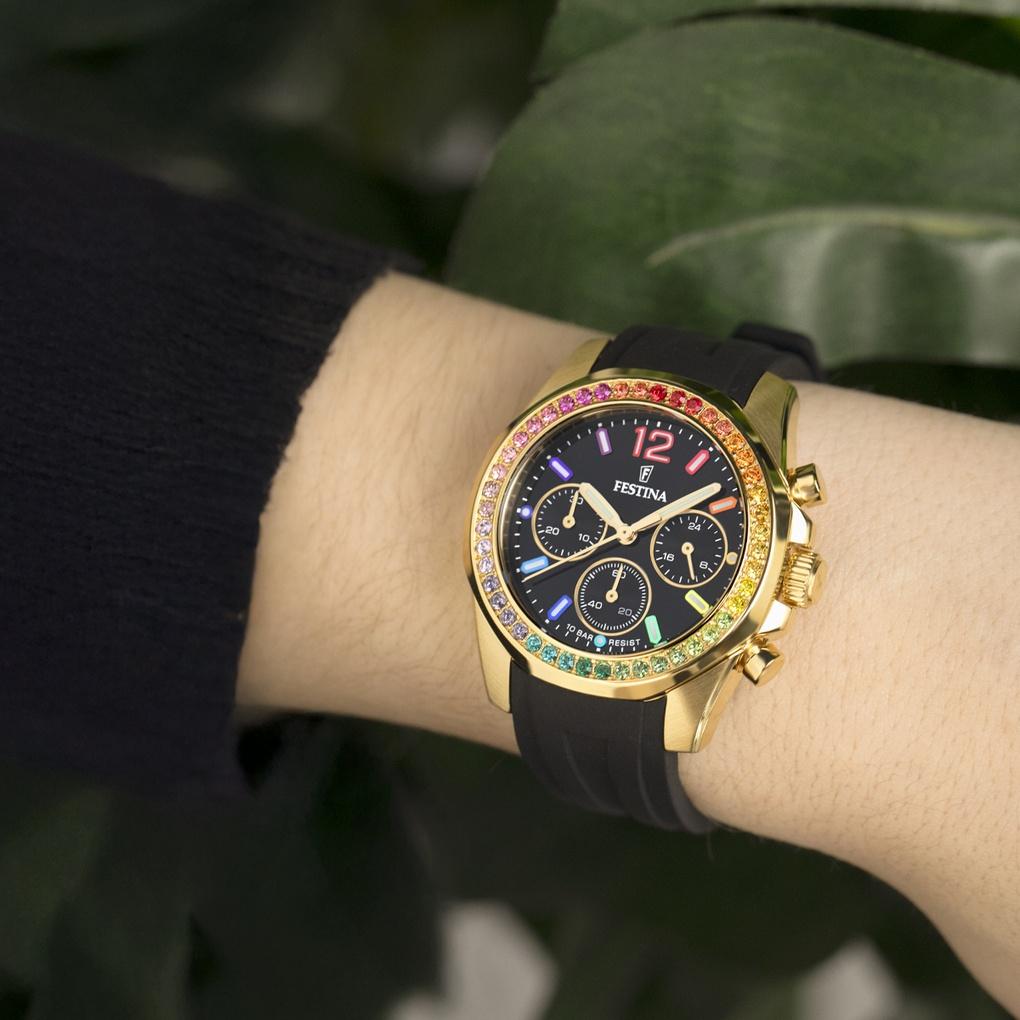 zegarek Festina F20650-3 Boyfriend Rainbow Chronograph damski z chronograf Boyfriend - miniatura 3