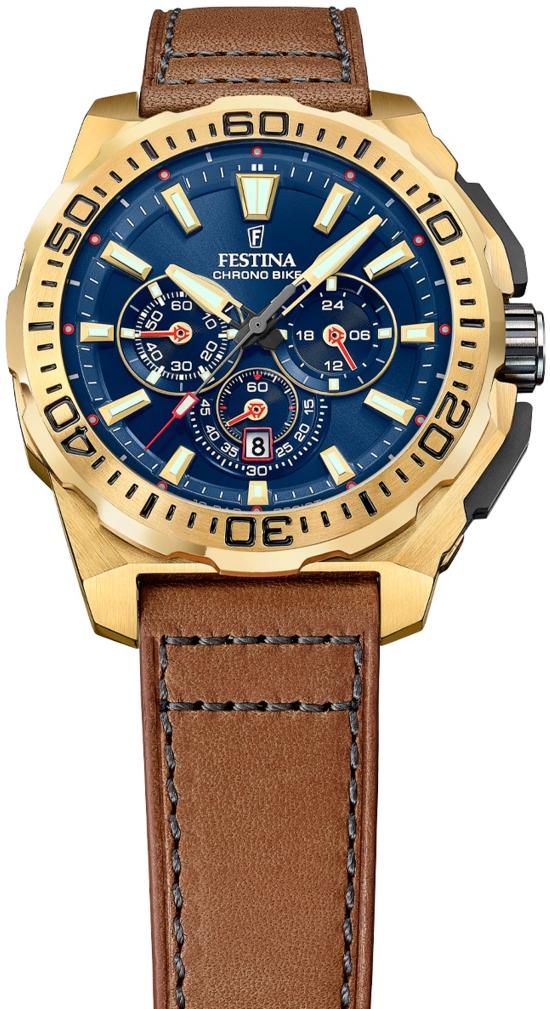 zegarek Festina F20728-1 złoty Chrono Bike - miniatura 7