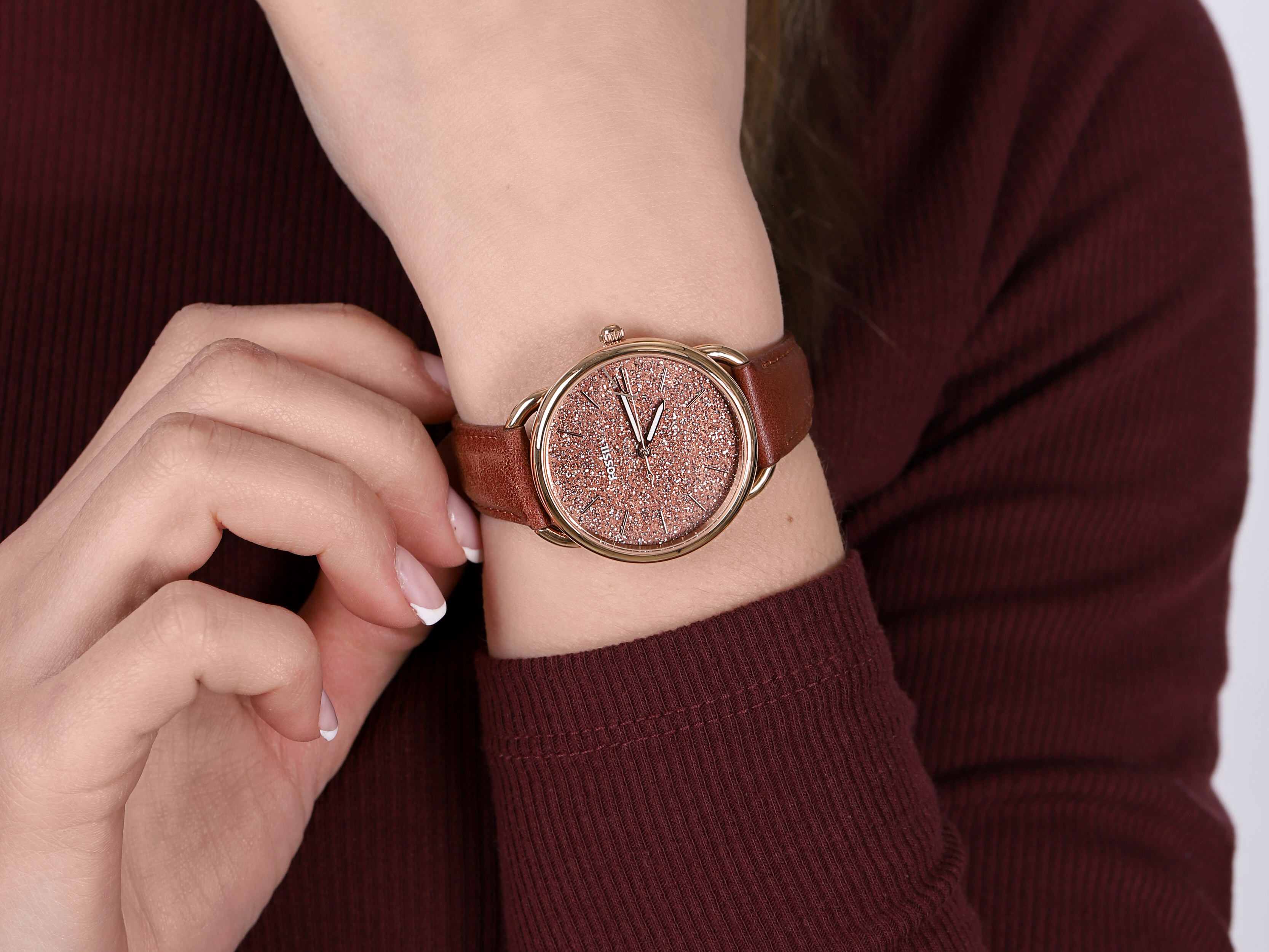 zegarek Fossil ES4420 różowe złoto Tailor - miniatura 4