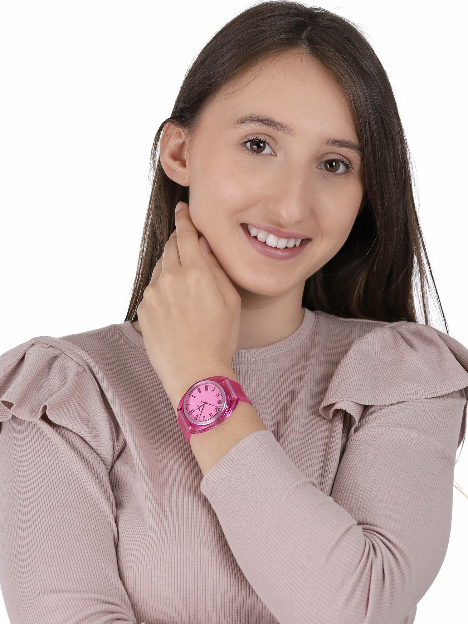 zegarek Fossil ES4857 kwarcowy damski Jude JUDE THREE-HAND PINK SILICONE - miniatura 2