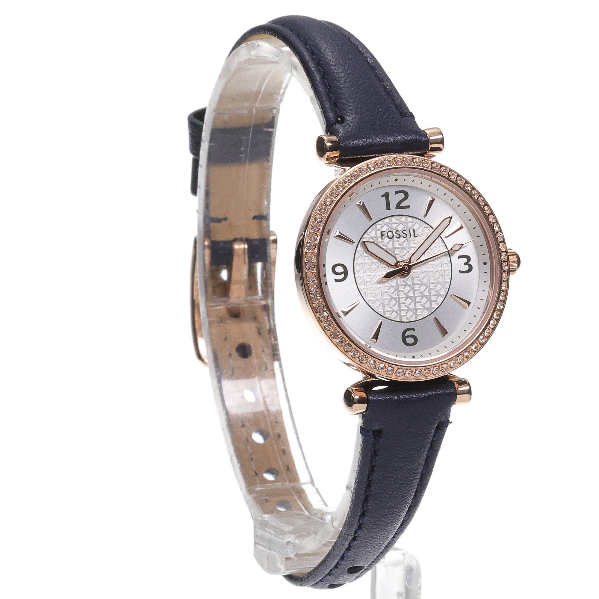zegarek Fossil ES5295 kwarcowy damski Damskie CARLIE Blue LiteHide Leather Strap 28mm - miniatura 3