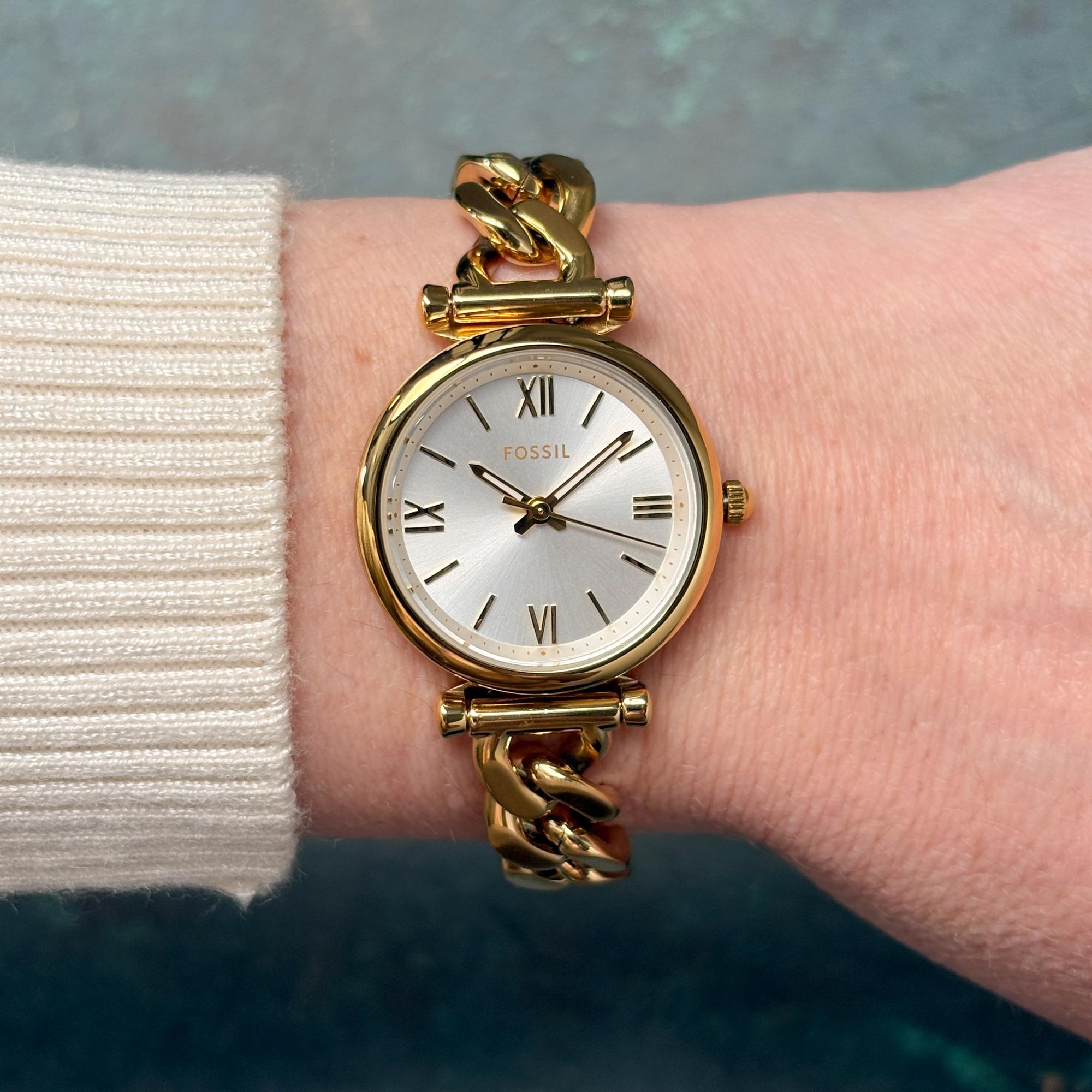 zegarek Fossil ES5329 kwarcowy damski Damskie CARLIE Gold Stainless Steel 28mm - miniatura 10