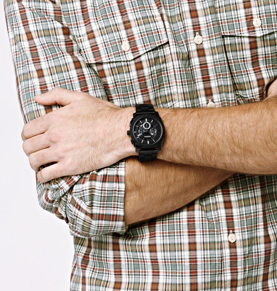zegarek Fossil FS4552 MACHINE Black Stainless Steel 45mm Machine mineralne - miniatura 12