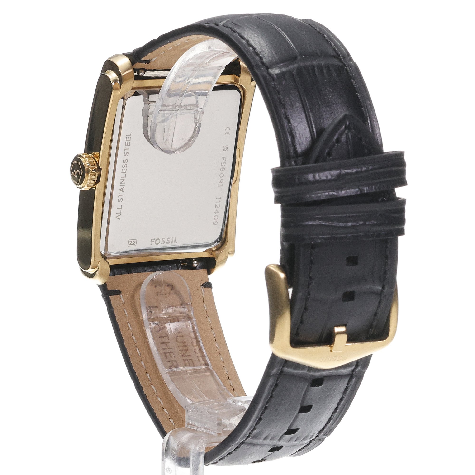 zegarek Fossil FS6091 kwarcowy męski Męskie Black Leather Strap 30mm - miniatura 4