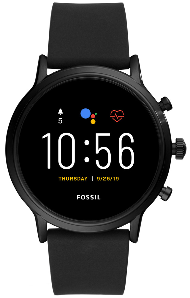 Fossil Smartwatch FTW4025 Fossil Q GEN 5 SMARTWATCH - THE CARLYLE HR BLACK SILICONE