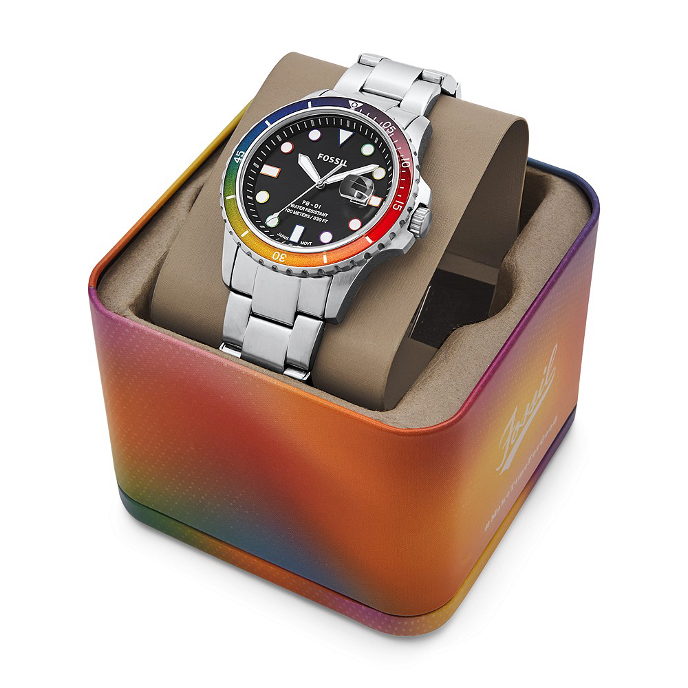 Fossil LE1108 zegarek srebrny klasyczny FB-01 bransoleta - miniatura 5